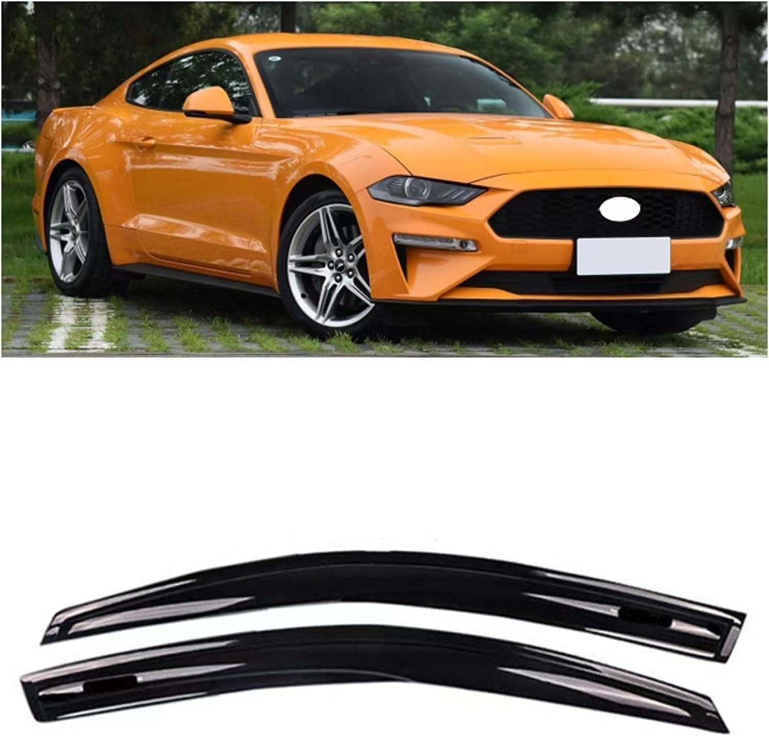 HAVERN Auto Autofenster Windabweiser für Ford Mustang 2018-2020, Regenabweiser Integrierte Deflektoren Seitenscheibenabweiser Luftabweiser von HAVERN