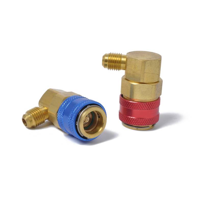 HAWILLOSCH 1 Paar R134A Schnellverbinder Adapter Kupplungen Für Auto Klimaanlagen Niedrig Und Hochdruck Rechtwinklig Zubehör Für HVAC Systeme Und Verteilermanometer von HAWILLOSCH