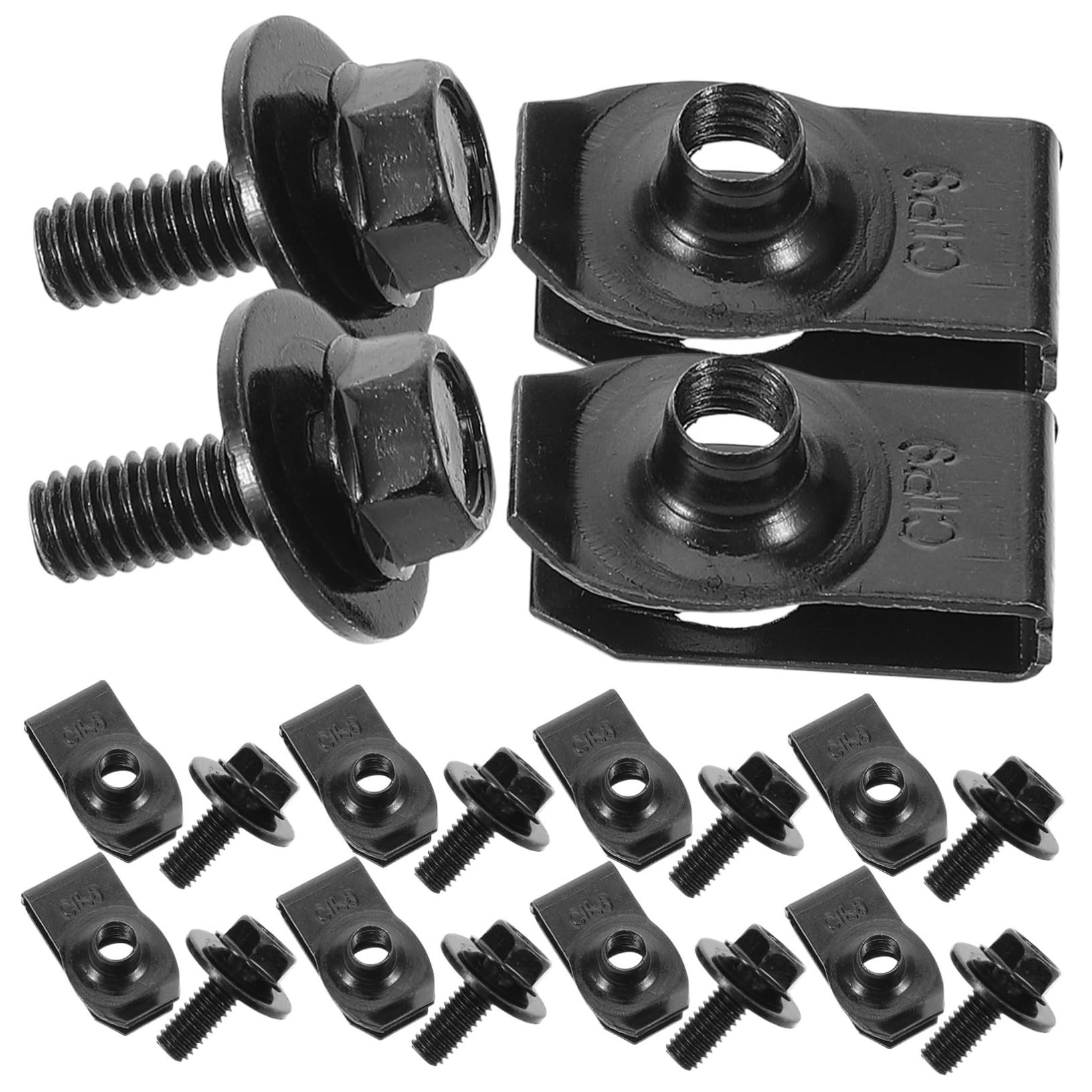 HAWILLOSCH 10 Paar Metallverstärkung Automatten Karosserieschrauben Automobilindustrie Autoclips Für Stoßstange Clips Und Befestigungselemente Stoßstangenclips Fürs Auto Kfz-Clips Eisen Black von HAWILLOSCH