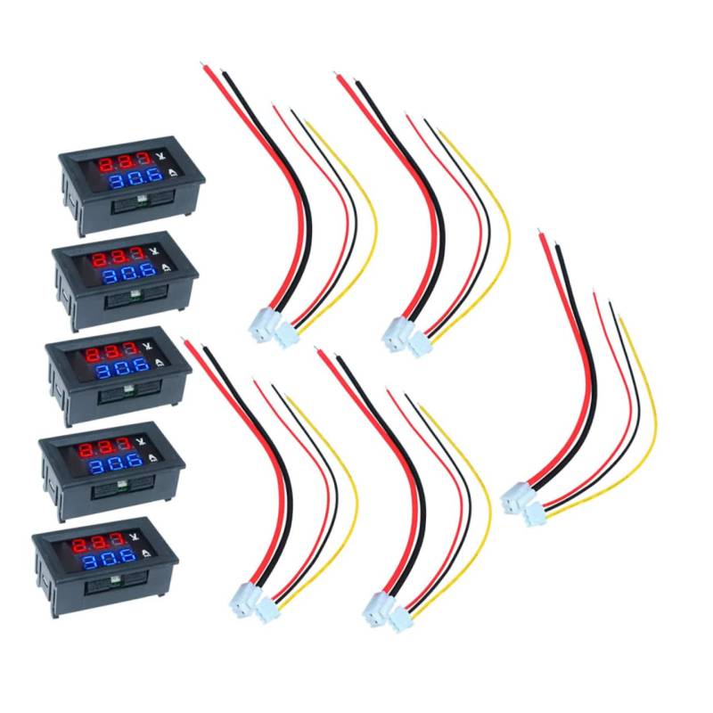 HAWILLOSCH 10A Digitaler Spannungs Und Stromtester Panel Messgerät Für Auto DC Voltmeter & Amperemeter Mit Dual Display + Präzise Messungen Für Fahrzeug Und von HAWILLOSCH