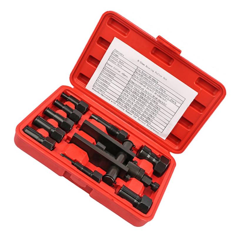 HAWILLOSCH 10st Lagerabzieher Lochentferner Extraktor Achsabzieher Rad Lager Demontage Abzieher Lagersatz Entfernen Lager Separater Abzieher Auto-Tools Achse Rot Kunststoff-Box von HAWILLOSCH