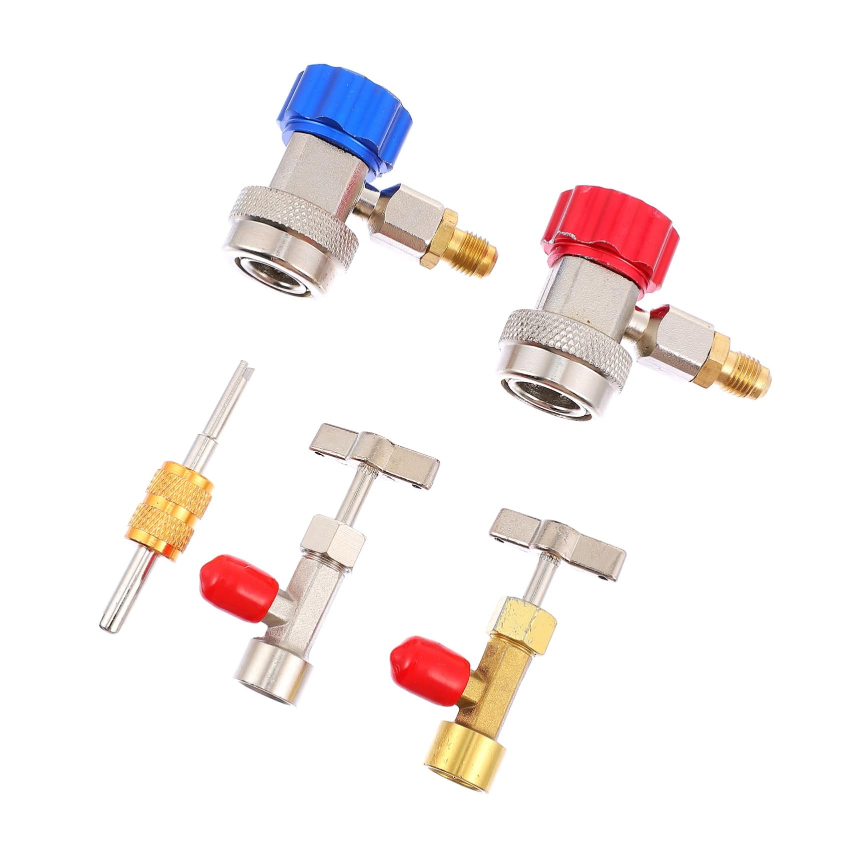 HAWILLOSCH 1pc Multi Zweck Adapter Set Für Kühlmittel Mit Schnellkupplungen Praktischen Ventilen Und Werkzeugen Zur Ventilkernentfernung Für R134a Kühlsysteme von HAWILLOSCH