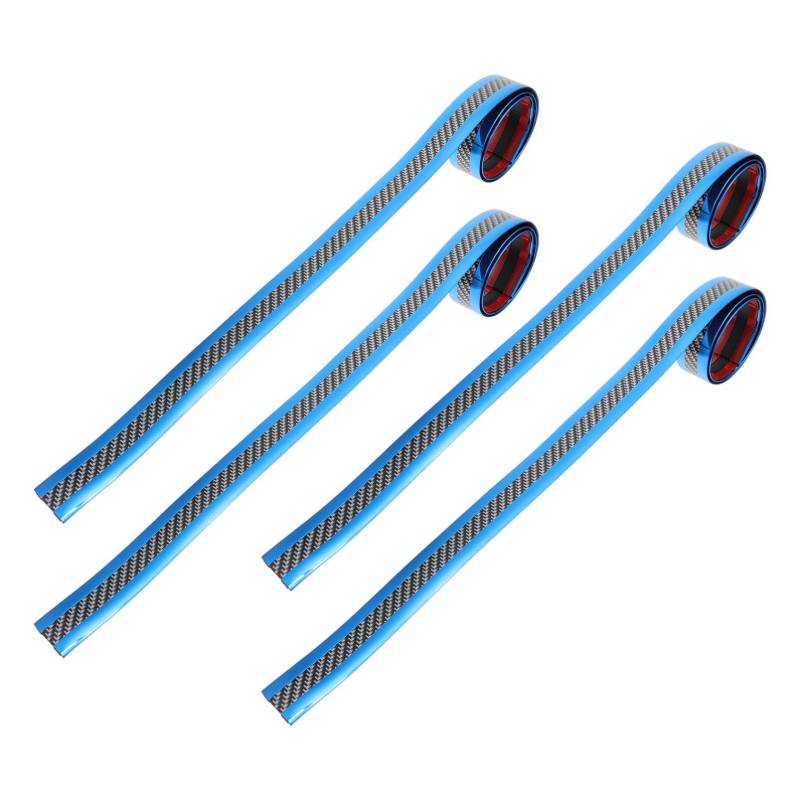 HAWILLOSCH 4 Rollen Türschwelle blaue Scheinwerfertönung Knopf Stoßstangen Auto Untersetzer Auto Aufkleber Maskierung Car door sill strip Auto Einstiegsleiste Auto Schwellenleiste Gummi Blue von HAWILLOSCH