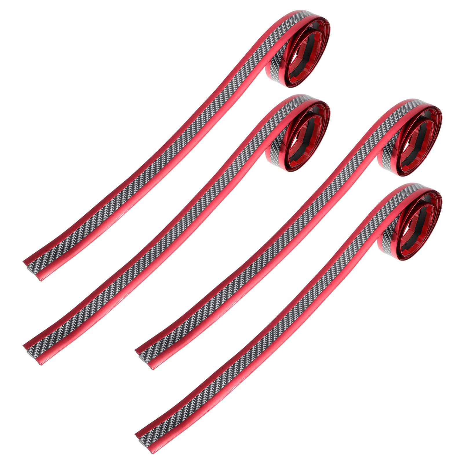 HAWILLOSCH 4 Rollen Türschwelle schützend Kantenschutzstreifen Türstopper Automobil Maskierung Car door sill strip Car door sill trim Fahrzeugschwellenleiste Auto Schwellenschutz Gummi rot von HAWILLOSCH