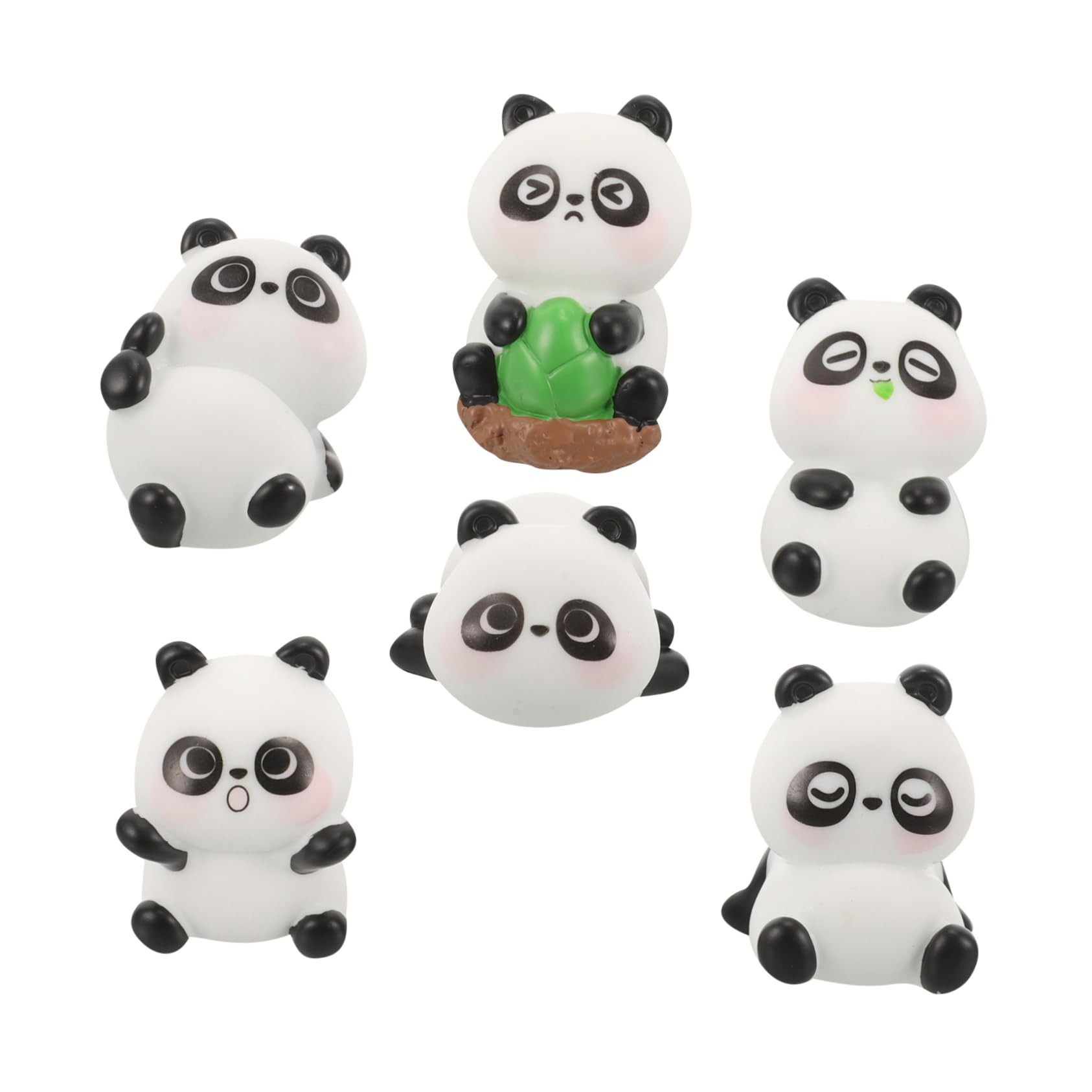 HAWILLOSCH 6st Panda-auto-ornament Panda-figuren Auto-innendekoration Süßes Autozubehör Süße Dekorationen Fürs Auto Mini-panda-figur Niedliche Armaturenbrettdekorationen Harz Weiß von HAWILLOSCH