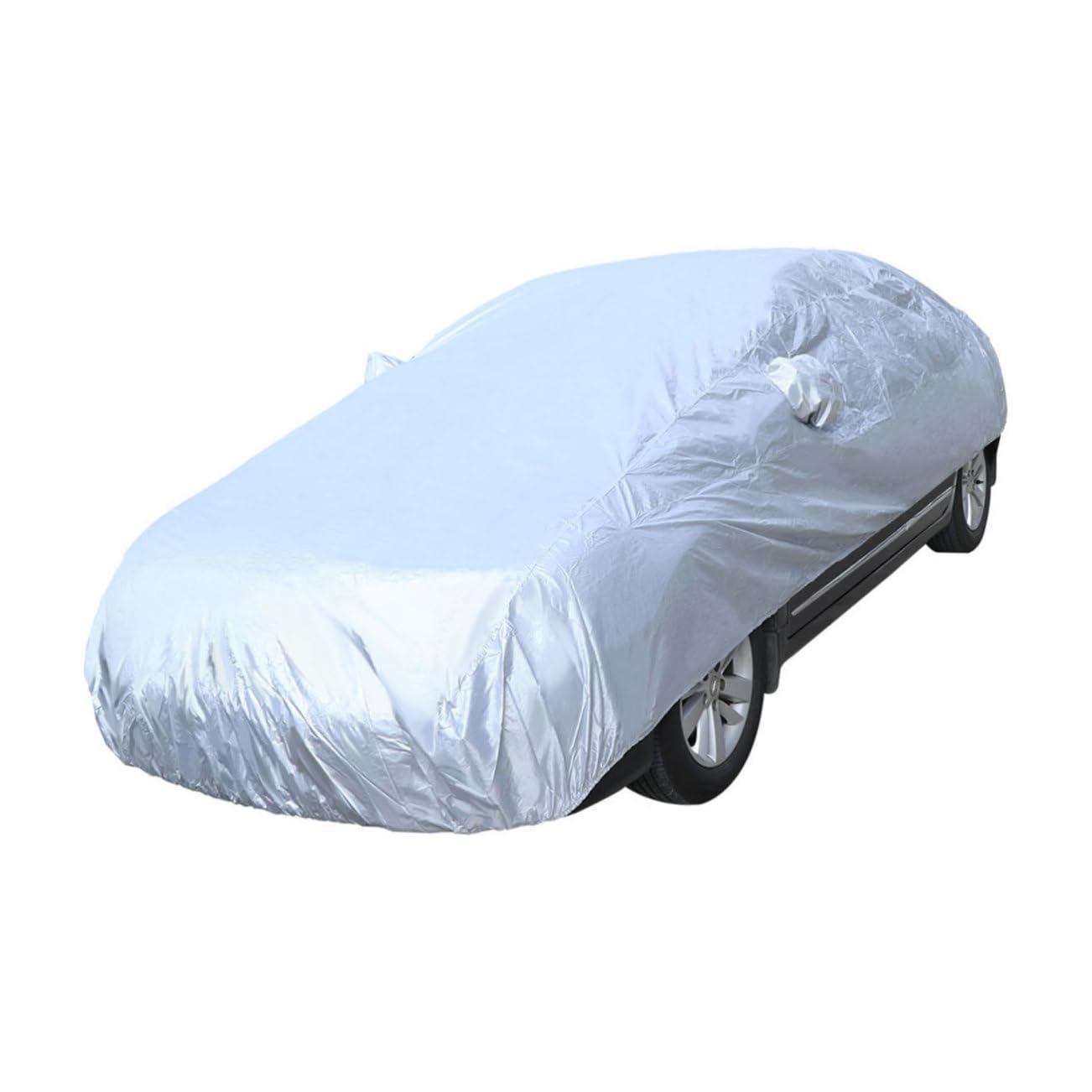 HAWILLOSCH Universeller Auto Vollschutz XL Frostschutz Abdeckung Schnee EIS Sonne UV Regen Outdoor Schutz Silber von HAWILLOSCH