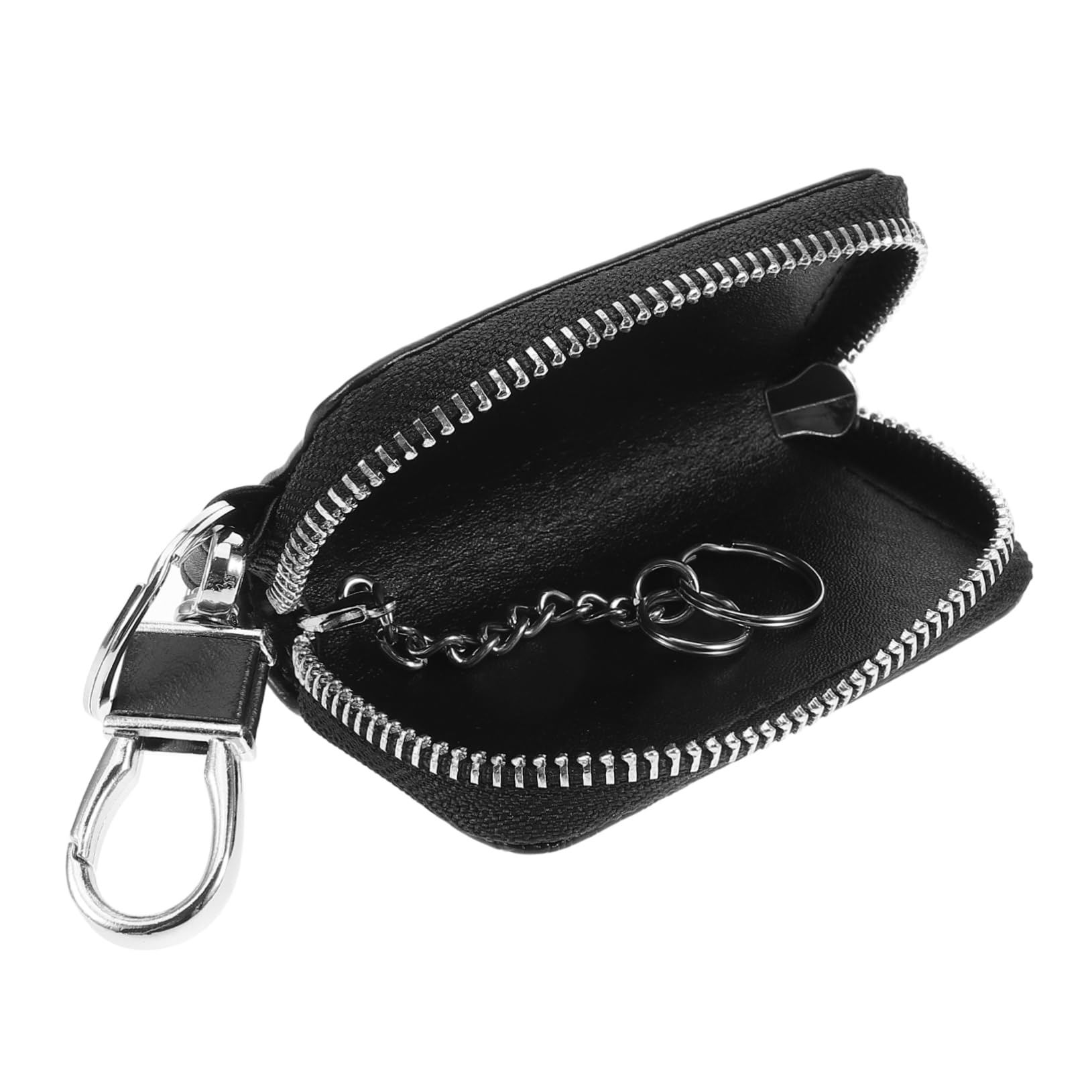 Tasche für Autoschlüssel Schlüsselanhänger Auto Fahrzeugschlüssel Tasche schlüsseltasche schlüsselanhänger Stitch Schlüsselbox Schlüsselschutztasche Echtes Leder Black HAWILLOSCH von HAWILLOSCH