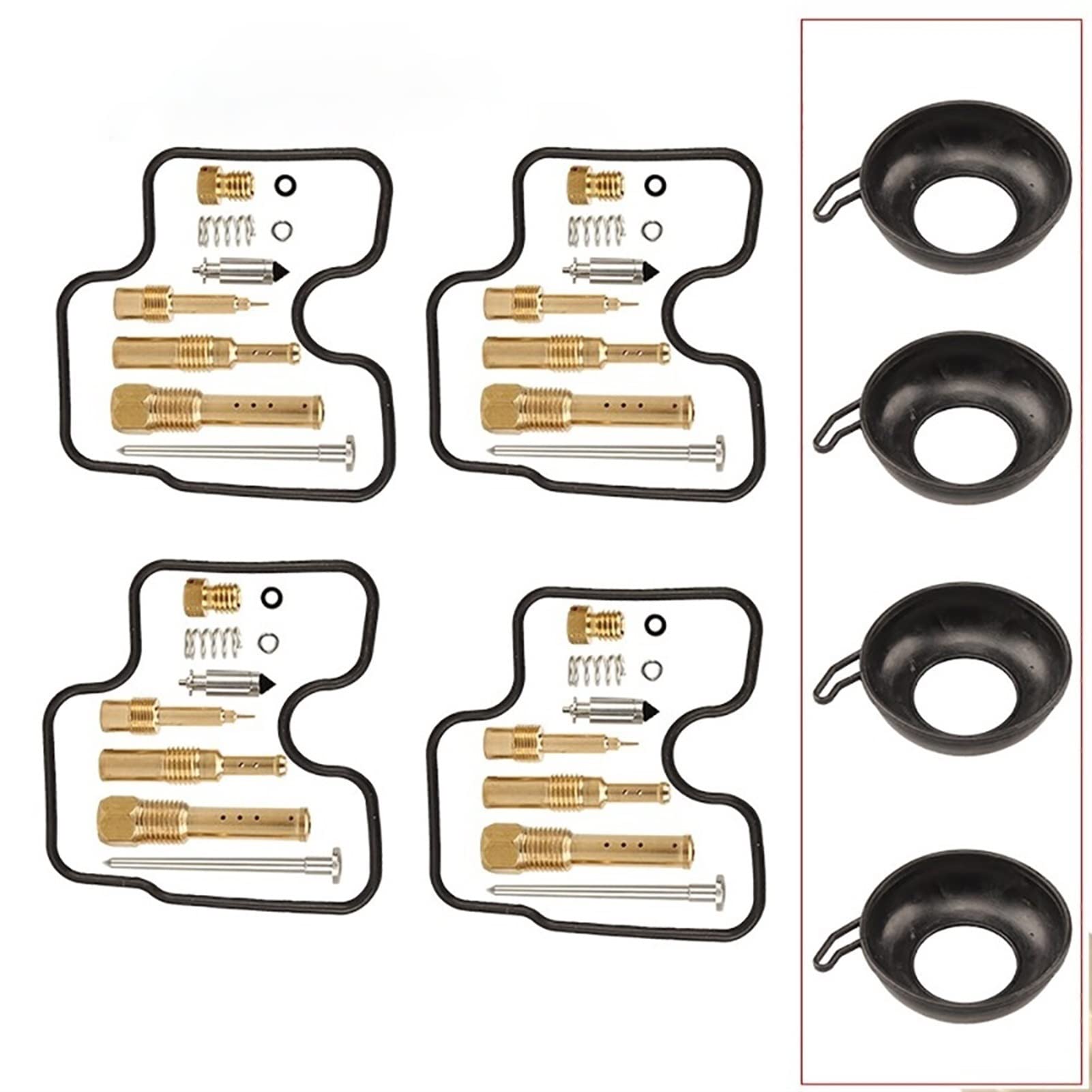 4 Sets Motorrad-Vergaser-Reparatur-Set, Reparatur-Set, Ersatzteile, Kolben-Membran-Werkzeug für CB400 CB 400 1992–1998 (4 Sets und Membran) von HAYGTRE