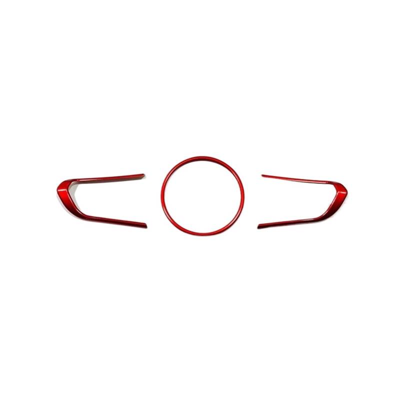 HAZYZKDM Rot Zubehör Auto Lenkrad Abdeckung Schalter Aufkleber Rahmen Trim Für Mazda 3 MX-30 CX-50 CX-60 CX-30 2022-2023 Lenkradbezug(2+3) von HAZYZKDM