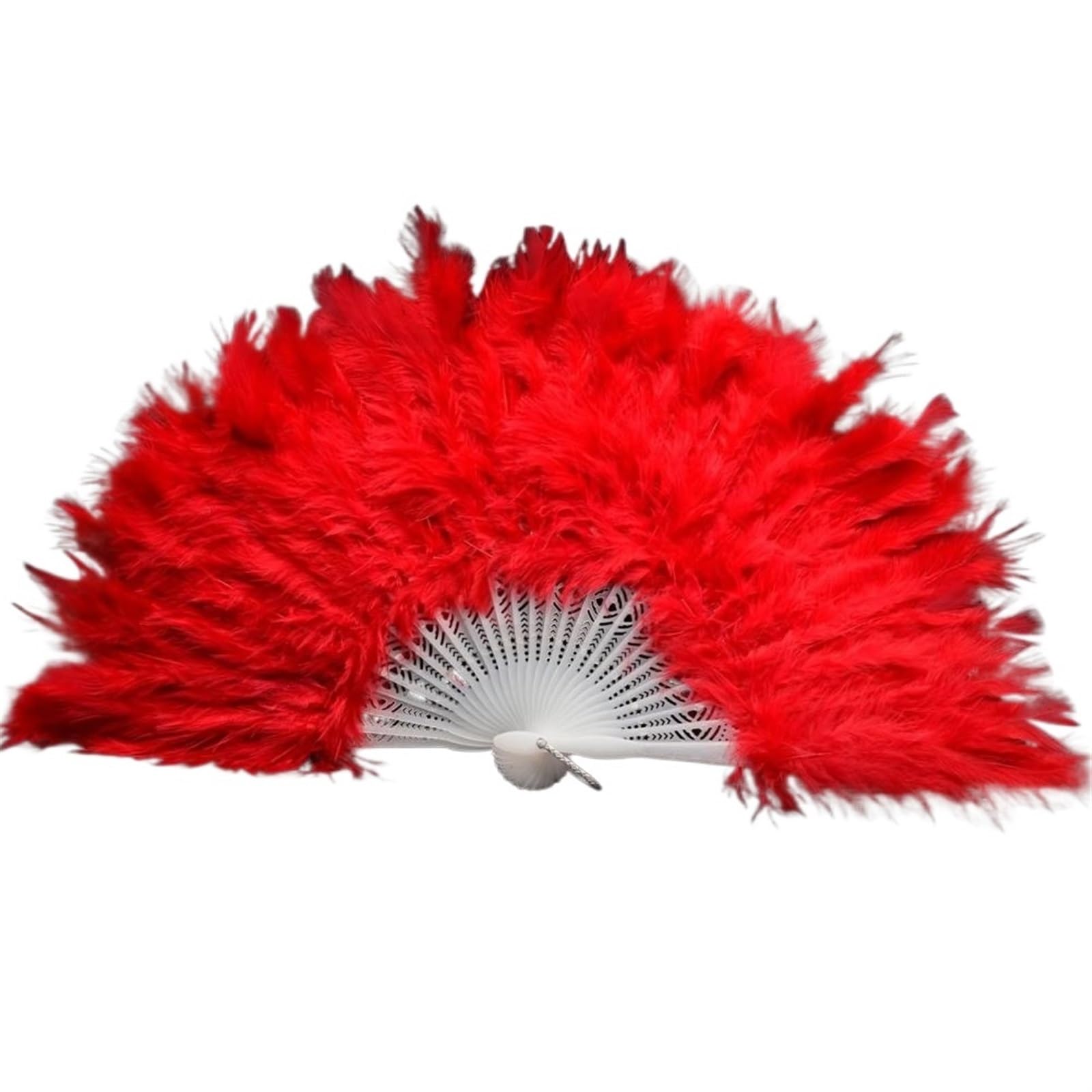 Federfächer Flapper Folding, Faltende Federfächer, Hochzeit, Federfächer, Braut-Handheld, coole Fächer, Hochzeit, Heimdekoration, chinesischer Tanz, Party, Faltfächer(Red) von HBALDTEDC