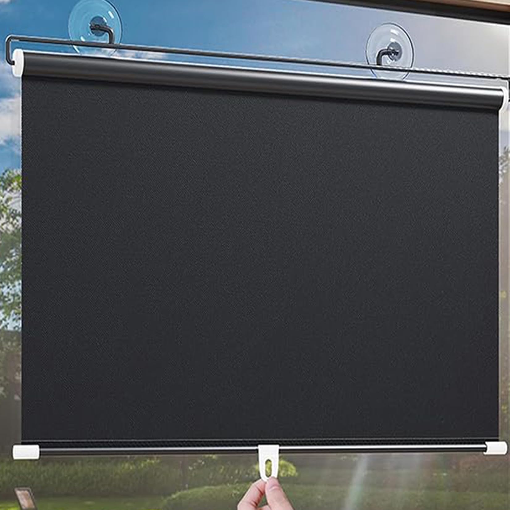 Rollo Fenster Rollo,Verdunkelungsrollos, Verdunkelungsvorhang, 2-teiliger Sonnenschutz-Isoliervorhang, stanzfreier, einziehbarer Fensterrollo for die Wohnküche(40X125CM) von HBALDTEDC