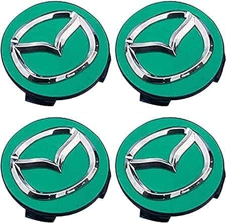 4 Stück Nabendeckel für Mazda 2 3 6 MX 5 MX 30 CX 3 CX 8 56mm, Radnabenkappen Auto Radnabenabdeckung, Staubdicht Wasserdicht Radnabendeckel Nabenkappen Felgendeckel Felgenkappen,D Green von HBANMK