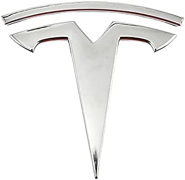 Auto Emblem Aufkleber für Tesla Model 3, Abzeichen Logo, Buchstaben Wort Emblem-Aufkleber Auto Sticker Body Logo Abzeichen Dekoration Aufkleber Zubehör,B Silver von HBANMK