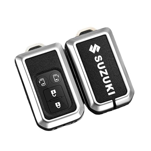 Autoschlüssel Hülle für Suzuki Jimny SX4 Swift Alto, Schlüsselhülle Schlüsselcover Schutz Schlüssel Gehäuse, Stoßfest Kratzfest Auto Schlüsselgehäuse Schlüsselanhänger,A Black-1 von HBANMK