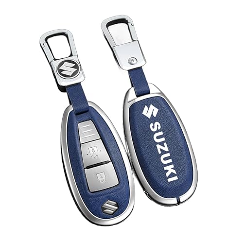 Autoschlüssel Hülle für Suzuki Vitara S-cross Alivio SX4, Schlüsselhülle Schlüsselcover Schutz Schlüssel Gehäuse, Stoßfest Kratzfest Auto Schlüsselgehäuse Schlüsselanhänger,B Blue von HBANMK