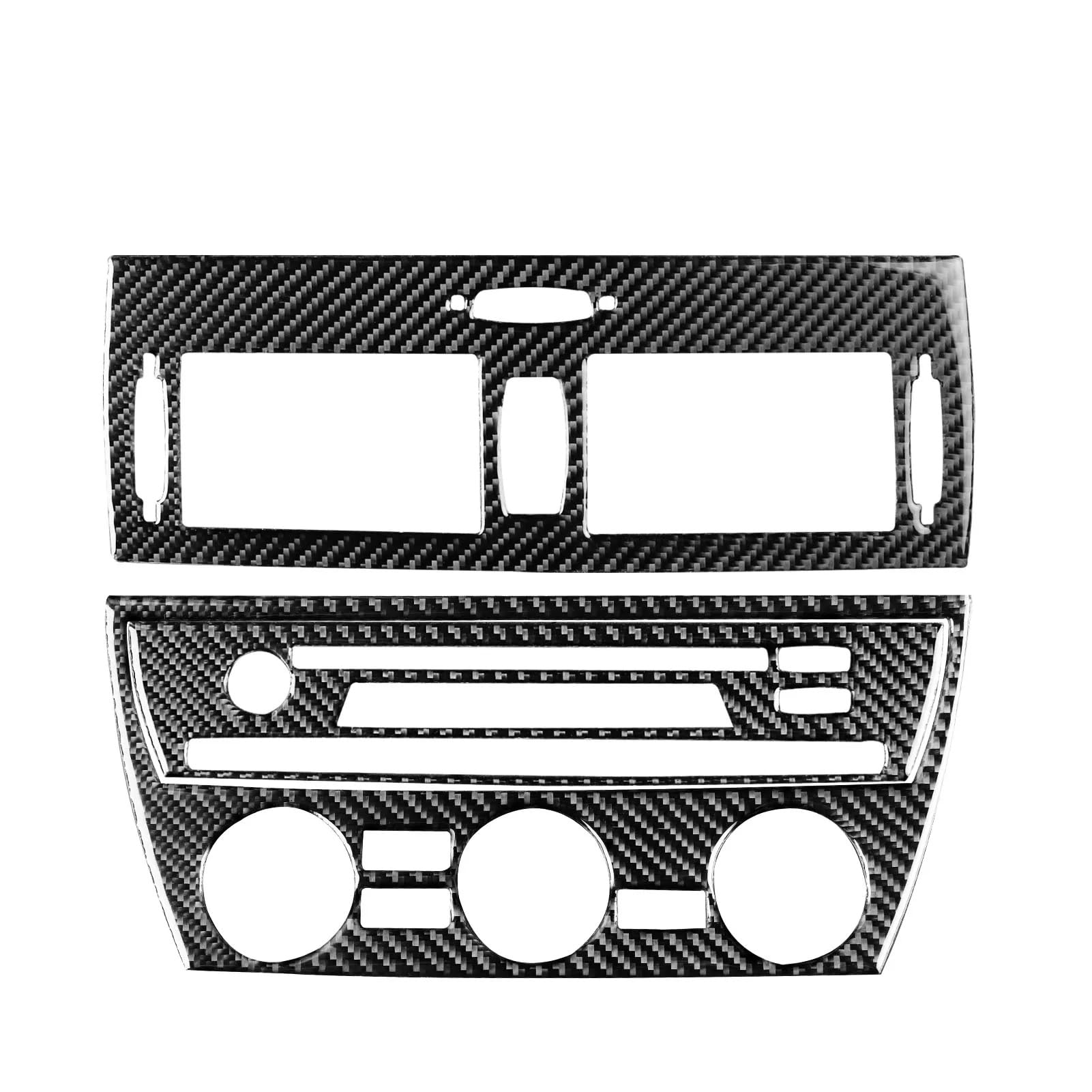 HBIS CD-Panel Dekorative Kompatibel Mit X3 E83 2004 2005 2006 2007 2008 2009 2010 Autoinnenraumklimaanlage CD-Steuerung Dekorrahmen Autozubehör(Carbon Fiber A) von HBIS