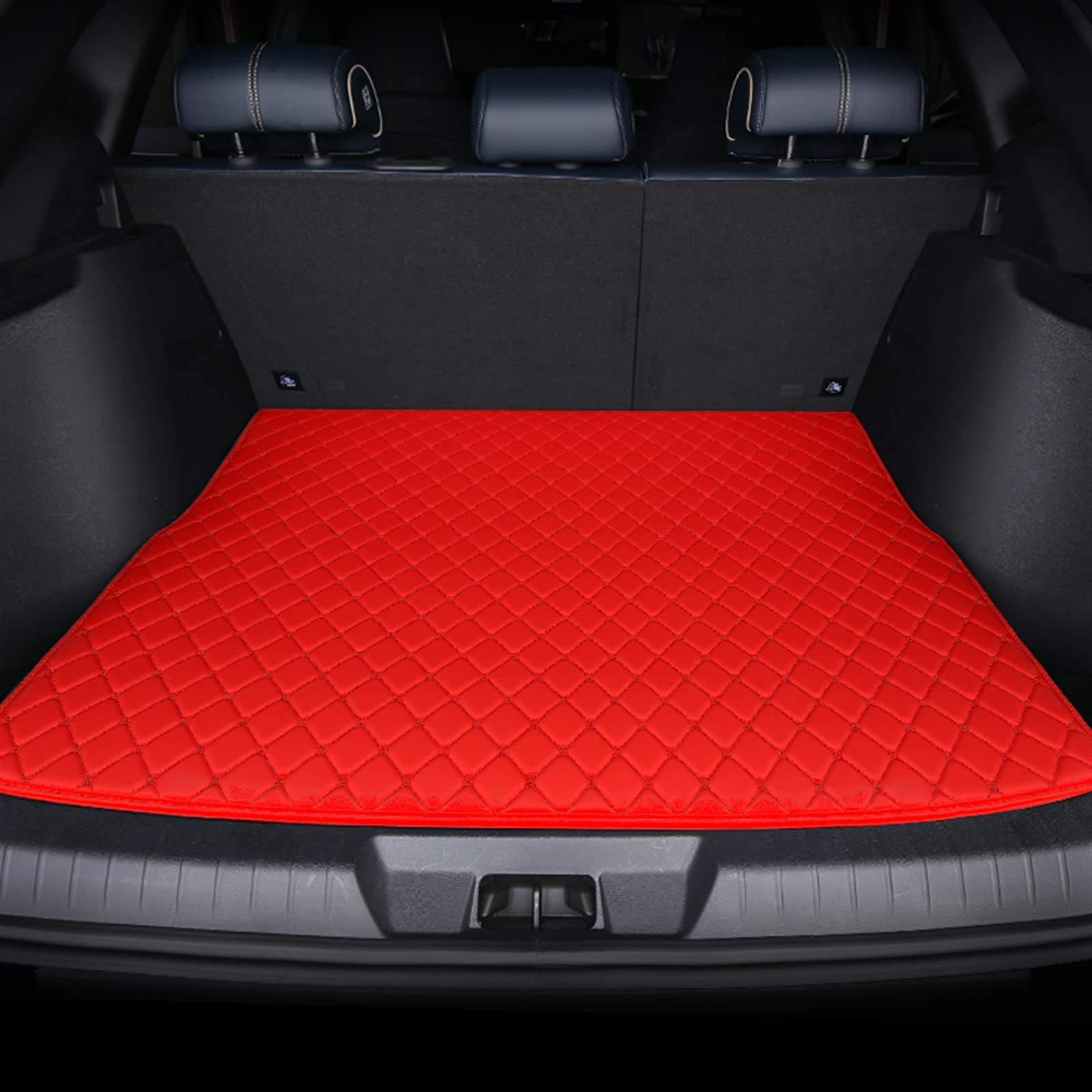 HBIS Kofferraumwanne Kompatibel Mit Ford Für Explorer Kuga Für Edge Für Mondeo Mk4 Kofferraummatte Gepäckauskleidung Bodenschutzschale Fahrzeugteppichzubehör(Red,Size2) von HBIS