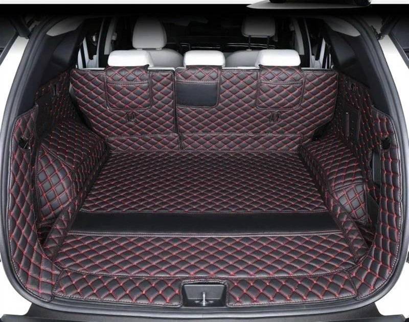 HBIS Kofferraumwanne Kompatibel Mit Hyundai Für Tucson NX4 2022 2023 Kofferraummatten Autozubehör Aufbewahrungsauflage Auto All-Inclusive Kofferraummatte Gepäckauskleidung Teppich(Black Red,Size1) von HBIS