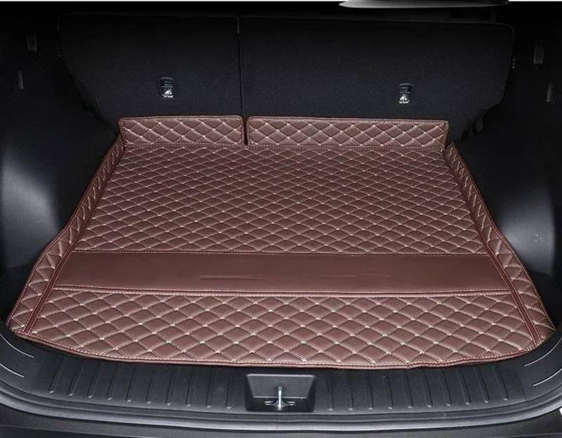 HBIS Kofferraumwanne Kompatibel Mit Hyundai Für Tucson NX4 2022 2023 Kofferraummatten Autozubehör Aufbewahrungsauflage Auto All-Inclusive Kofferraummatte Gepäckauskleidung Teppich(Coffee,Size2) von HBIS