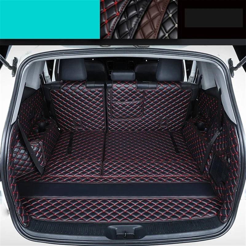 HBIS Kofferraumwanne Kompatibel Mit Toyota Für Highlander 7 Sitze 2014 2015 2016 2017 2018 2019 Kofferraummatte Kofferraumteppiche Liner Bodenschutz Fahrzeugteppich(Black red,Size3) von HBIS