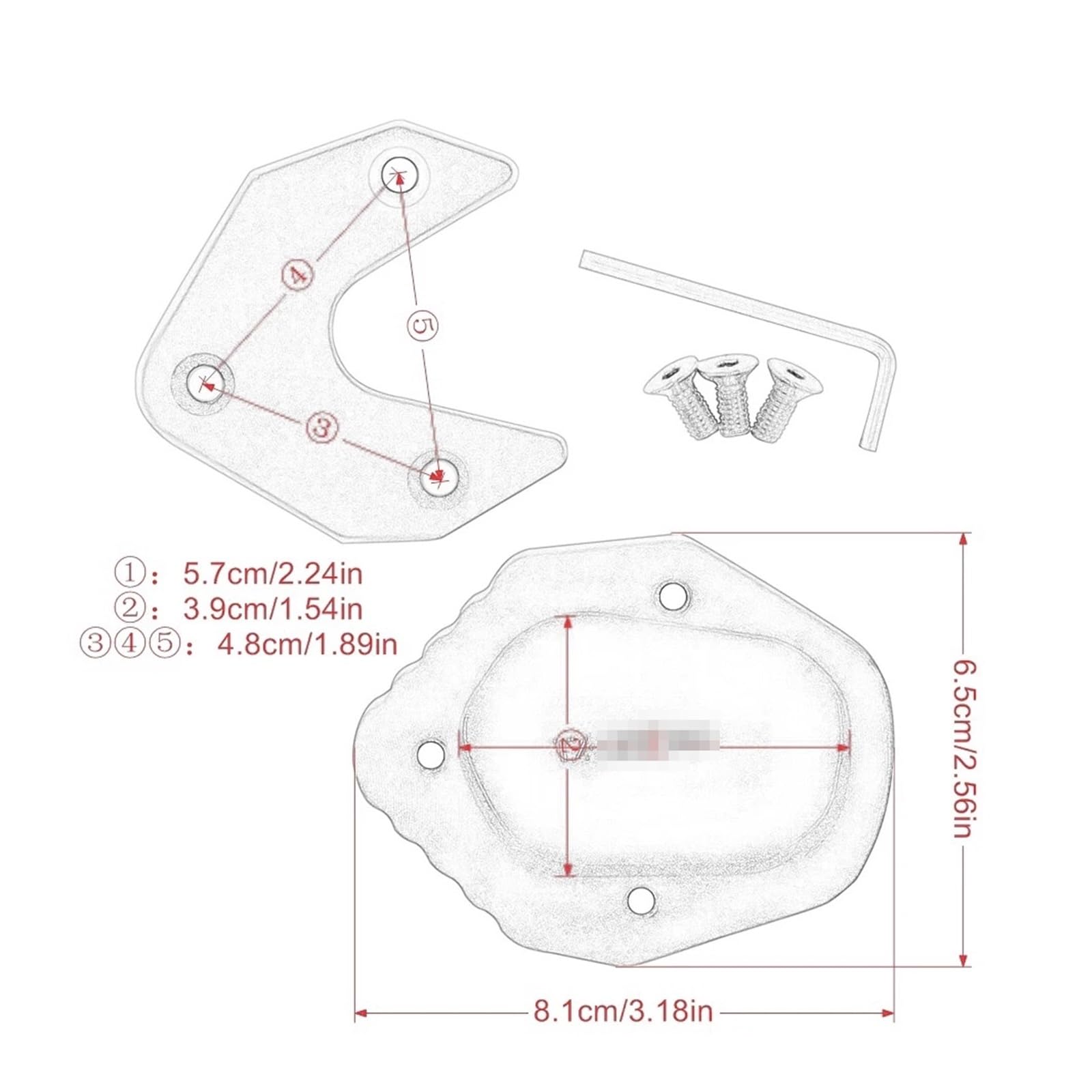 Für C&FMOTO 400GT 400 GT GT400 650GT 650 Motorrad Ständer CNC Fußseitenständerverlängerung Vergrößerungsplatte Stützpolster(Gold) von HBJzxlOK