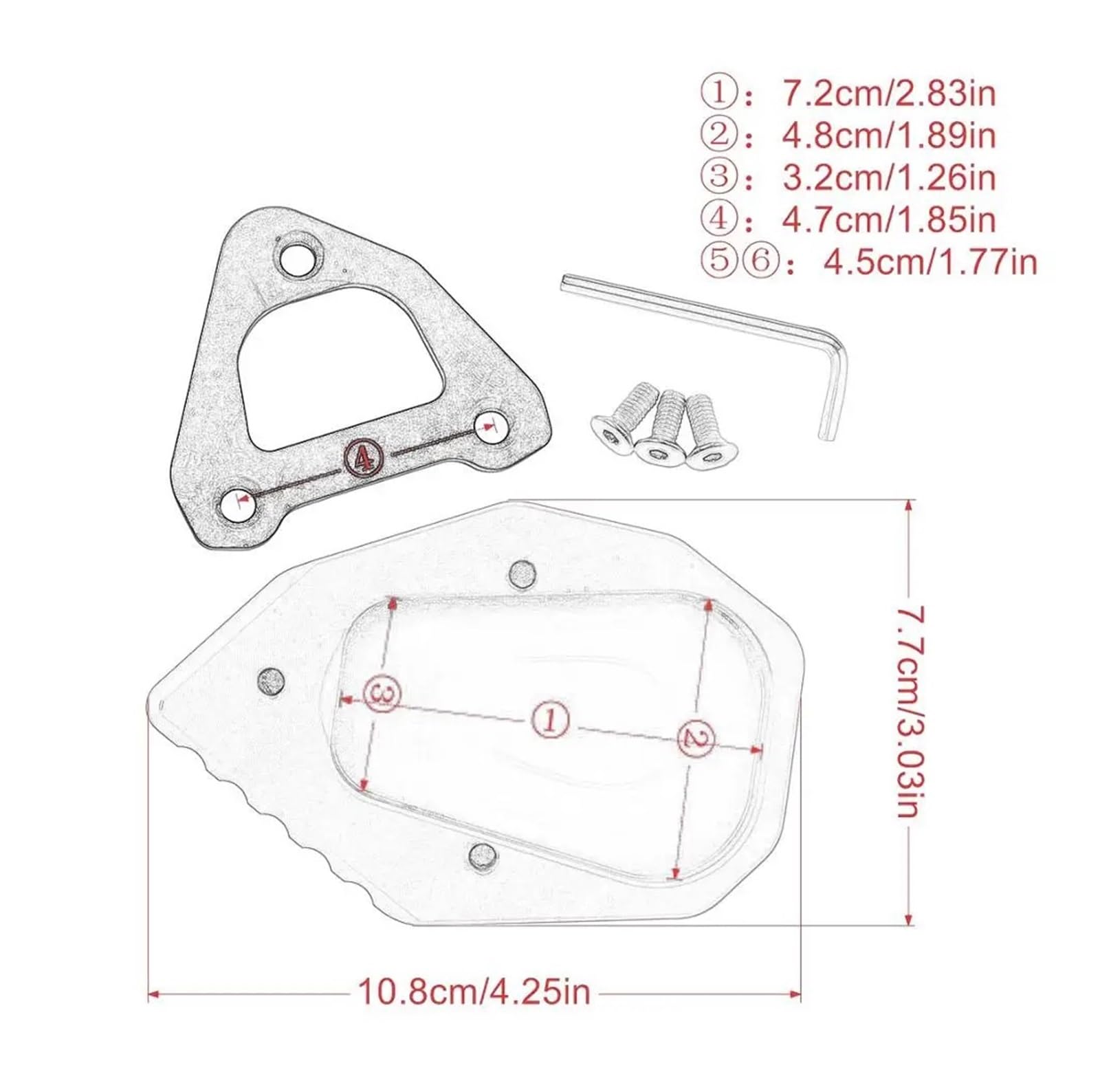 Für RNINET R Für NINET Für Rnine T Für R Nine T 2017-2023 Motorrad CNC Kickstand Fuß seitenständer Verlängerung Pad Unterstützung Platte Vergrößern(Titanium) von HBJzxlOK