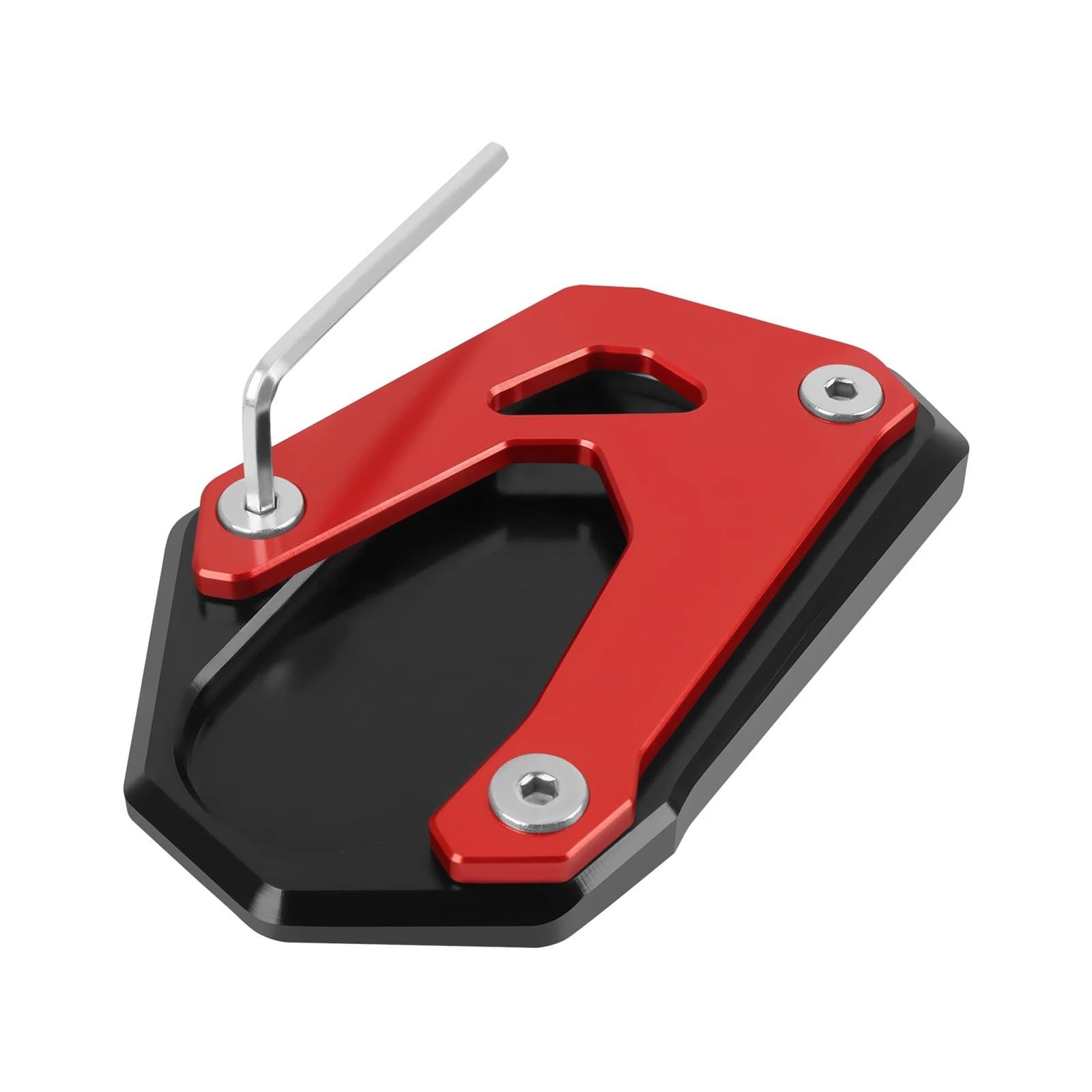 Für S&UZUKI Für V-Strom 1050 DE 800 Für VSTROM V Für Strom 1050XT 2023 Motorrad Kickstand Fuß Seitenständer Verlängerung Vergrößerer Stützplatte Pad(Red) von HBJzxlOK