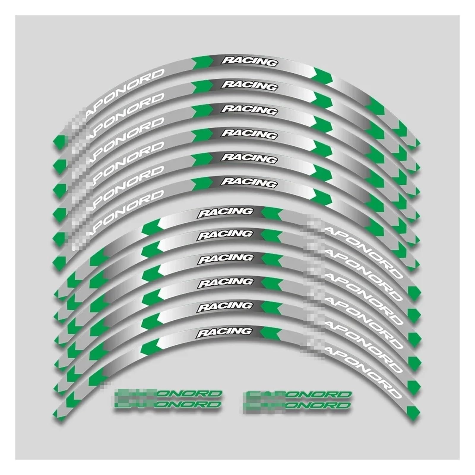 HBJzxlOK Für A&prilia Für C&APONORD 1200 17 Zoll Motorrad Aufkleber Felgenaufkleber Räder Nabe Reflektierende Streifen Klebeband Set(Green A2) von HBJzxlOK