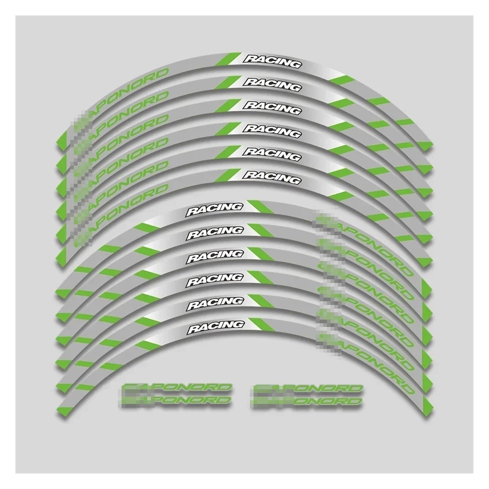 HBJzxlOK Für A&prilia Für C&APONORD 1200 17 Zoll Motorrad Aufkleber Felgenaufkleber Räder Nabe Reflektierende Streifen Klebeband Set(Green B2) von HBJzxlOK