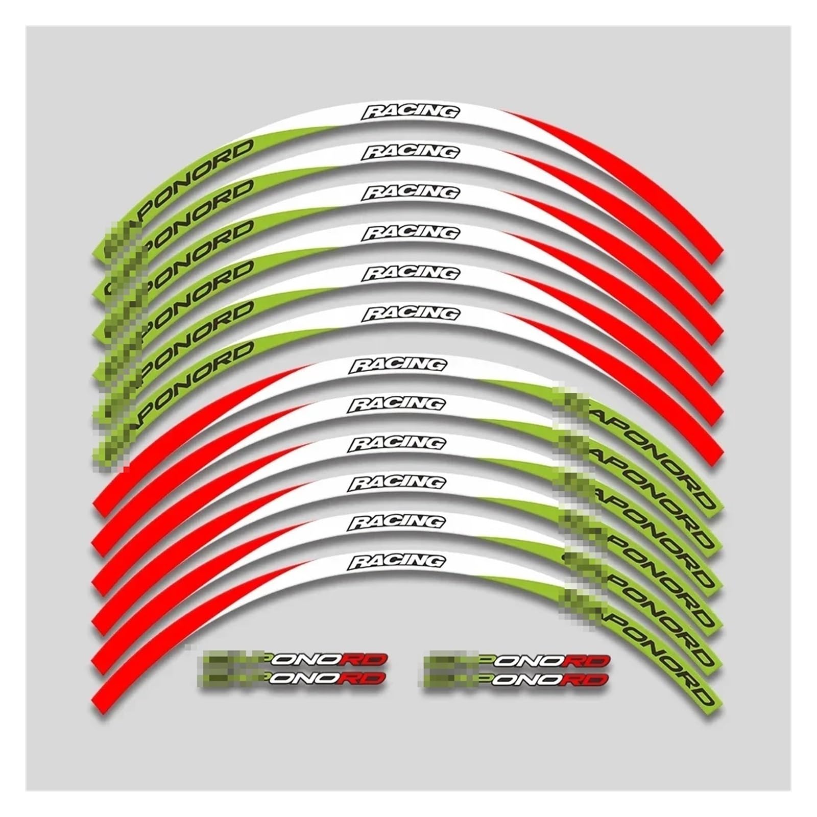 HBJzxlOK Für A&prilia Für C&APONORD 1200 17 Zoll Motorrad Aufkleber Felgenaufkleber Räder Nabe Reflektierende Streifen Klebeband Set(Red White Green C1) von HBJzxlOK