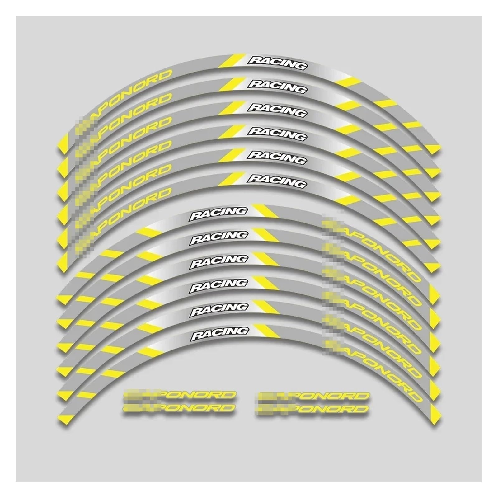 HBJzxlOK Für A&prilia Für C&APONORD 1200 17 Zoll Motorrad Aufkleber Felgenaufkleber Räder Nabe Reflektierende Streifen Klebeband Set(Yellow B2) von HBJzxlOK