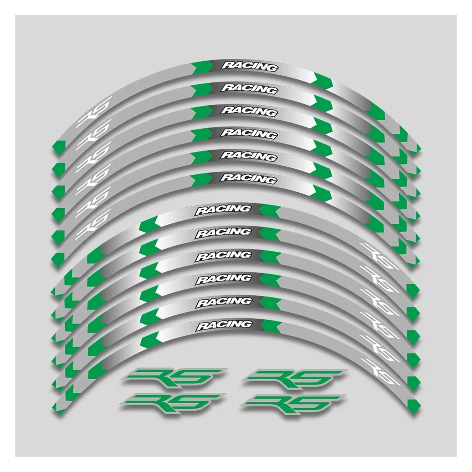 HBJzxlOK Für A&prilia RS 125 Für Rs125 Motorradaufkleber Felgenreifen wasserdichte Aufkleber Räder Nabe Reflektierende Streifenaufkleber Bandsatz(Greeg A2) von HBJzxlOK