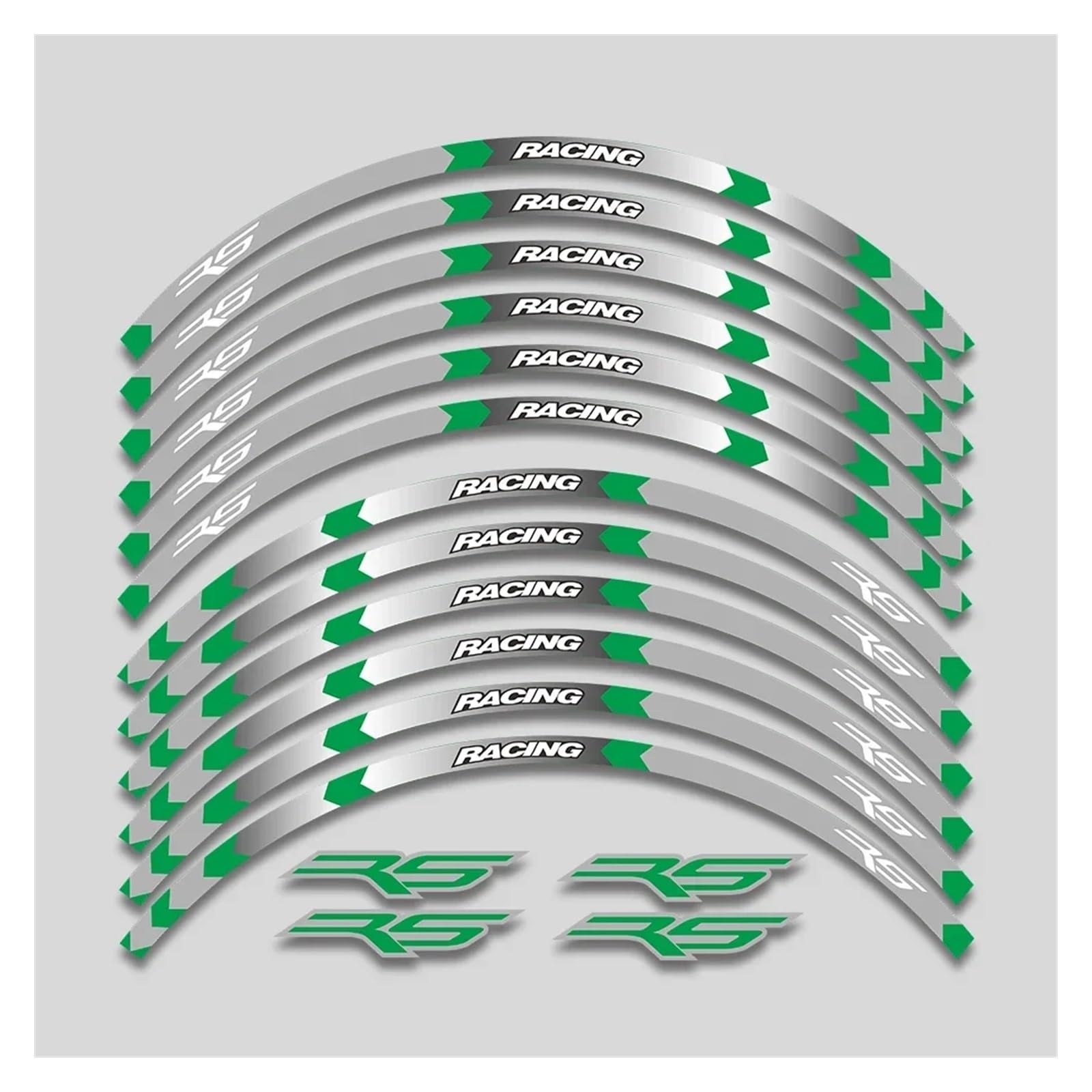 HBJzxlOK Für A&prilia RS 125 Rs125 17 Zoll Motorrad Aufkleber Felge Reifen Wasserdicht Aufkleber Räder Nabe Reflektierende Streifen Klebeband Set(Green A2) von HBJzxlOK