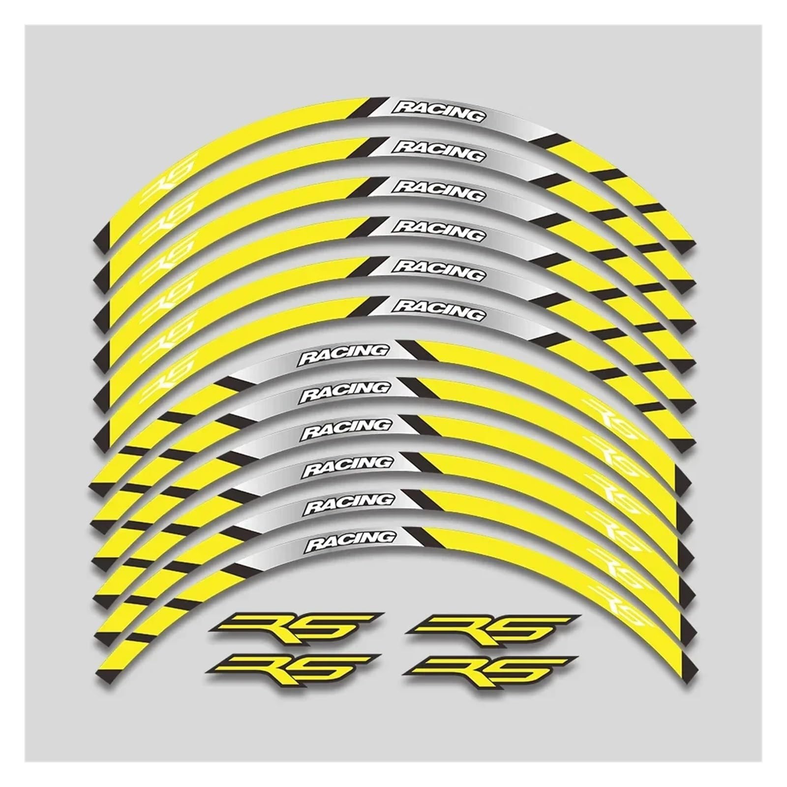 HBJzxlOK Für A&prilia RS 125 Rs125 17 Zoll Motorrad Aufkleber Felge Reifen Wasserdicht Aufkleber Räder Nabe Reflektierende Streifen Klebeband Set(Yellow B1) von HBJzxlOK