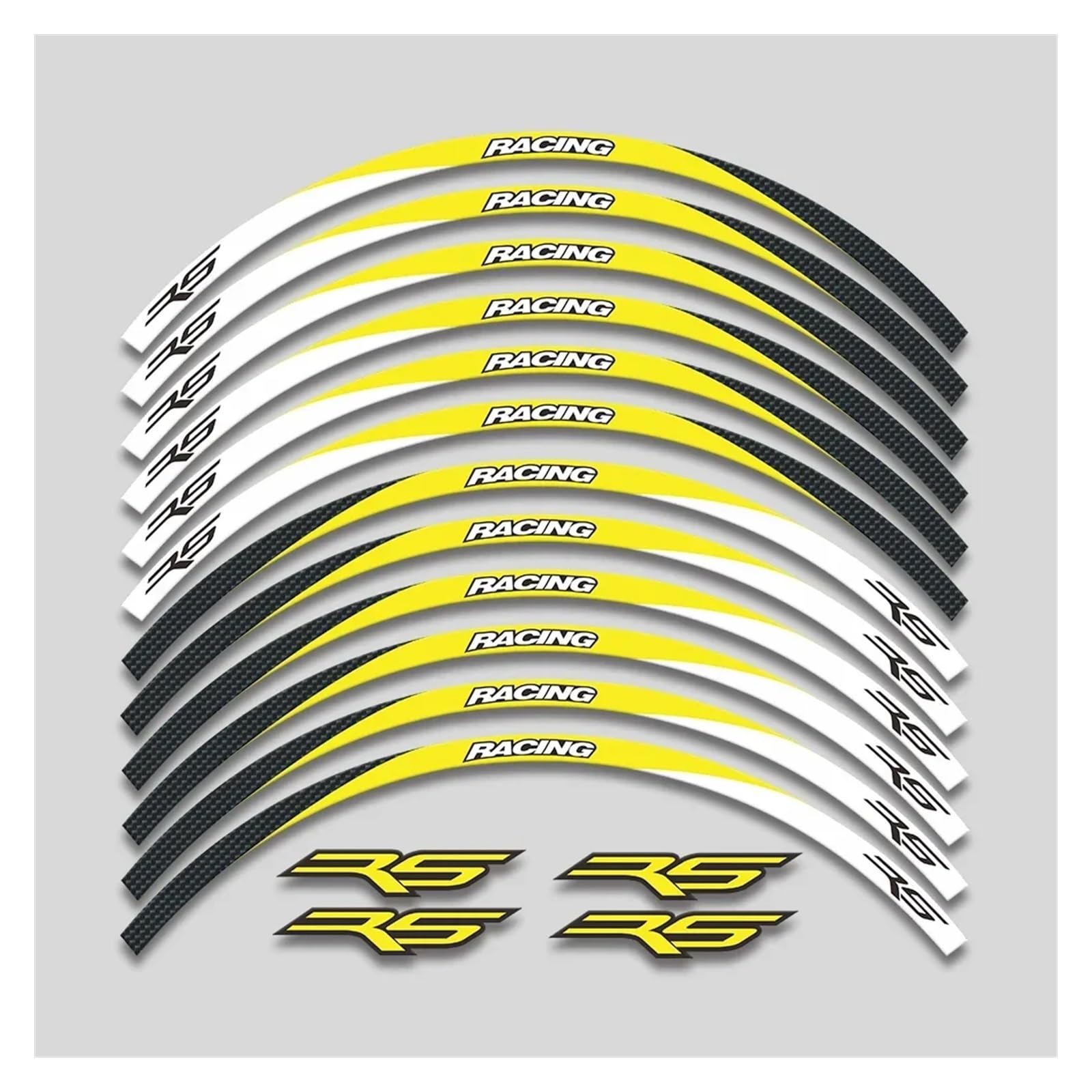 HBJzxlOK Für A&prilia RS 125 Rs125 17 Zoll Motorrad Aufkleber Felge Reifen Wasserdicht Aufkleber Räder Nabe Reflektierende Streifen Klebeband Set(Yellow C1) von HBJzxlOK