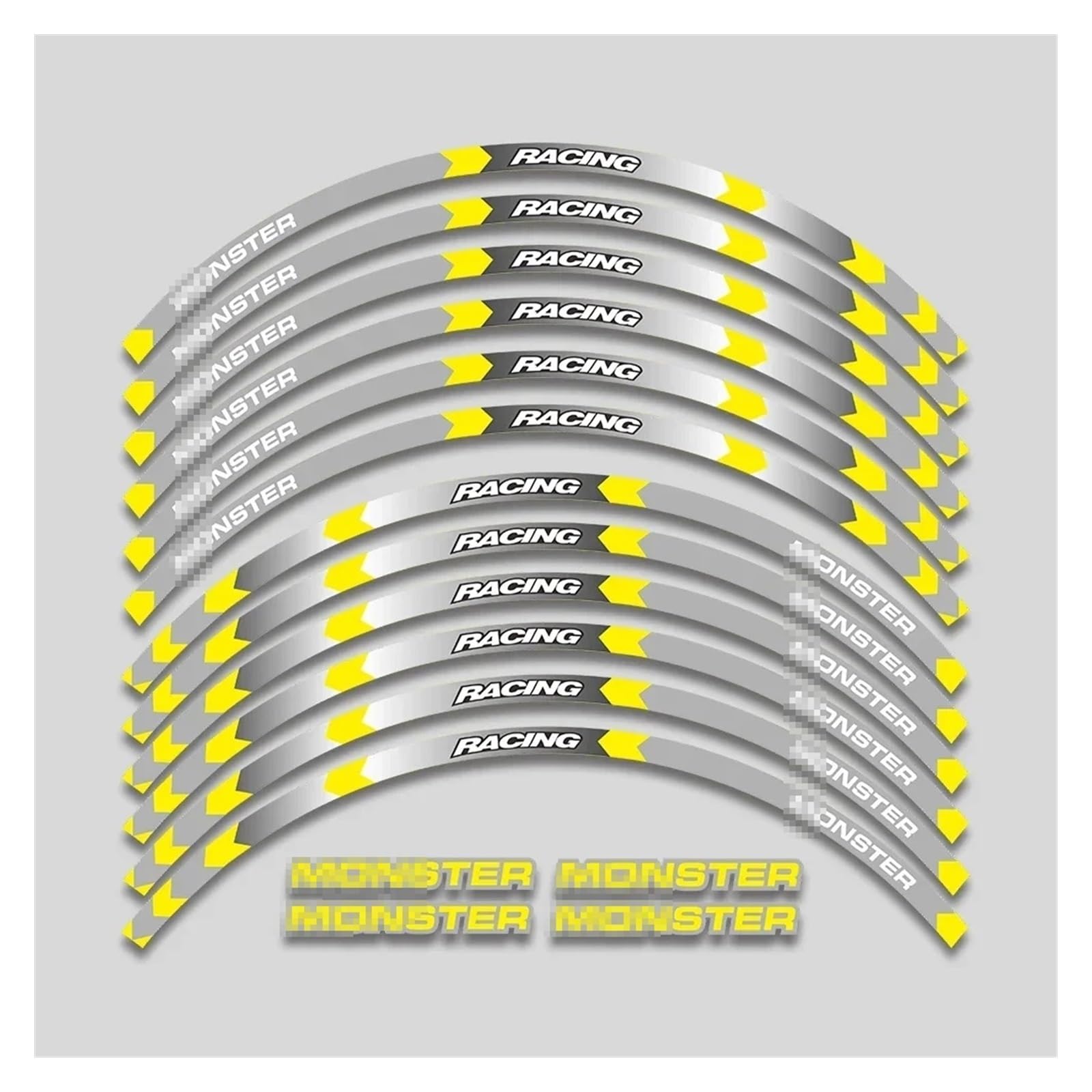 HBJzxlOK Für D&UCATI Für M&ONSTER 695 696 795 796 1100 1100S 797 821 Motorradaufkleber Felgenaufkleber Rad Reflektierender Streifenaufkleber(Yellow A2) von HBJzxlOK