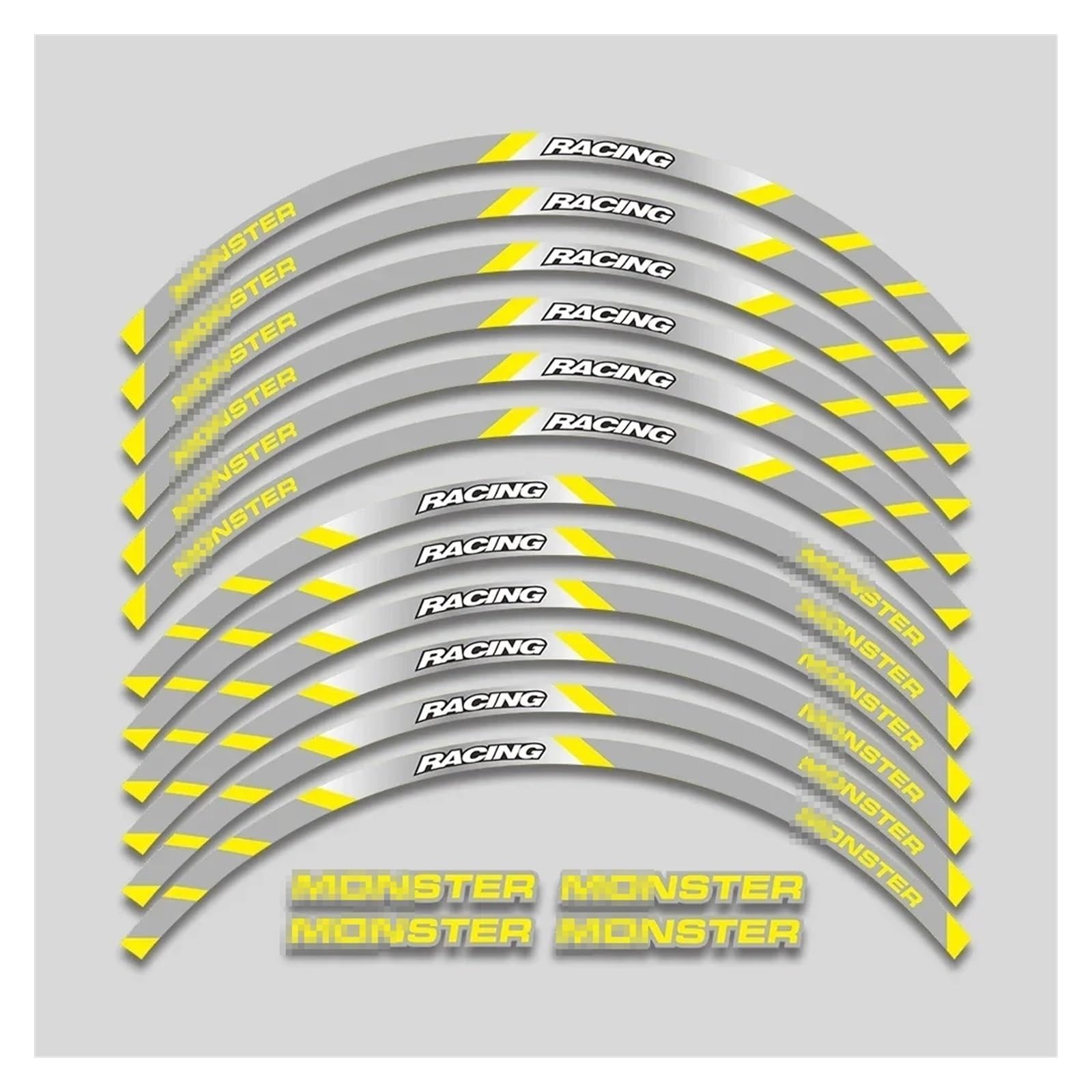 HBJzxlOK Für D&UCATI Für M&ONSTER 695 696 795 796 1100 1100S 797 821 Motorradaufkleber Felgenaufkleber Rad Reflektierender Streifenaufkleber(Yellow B2) von HBJzxlOK