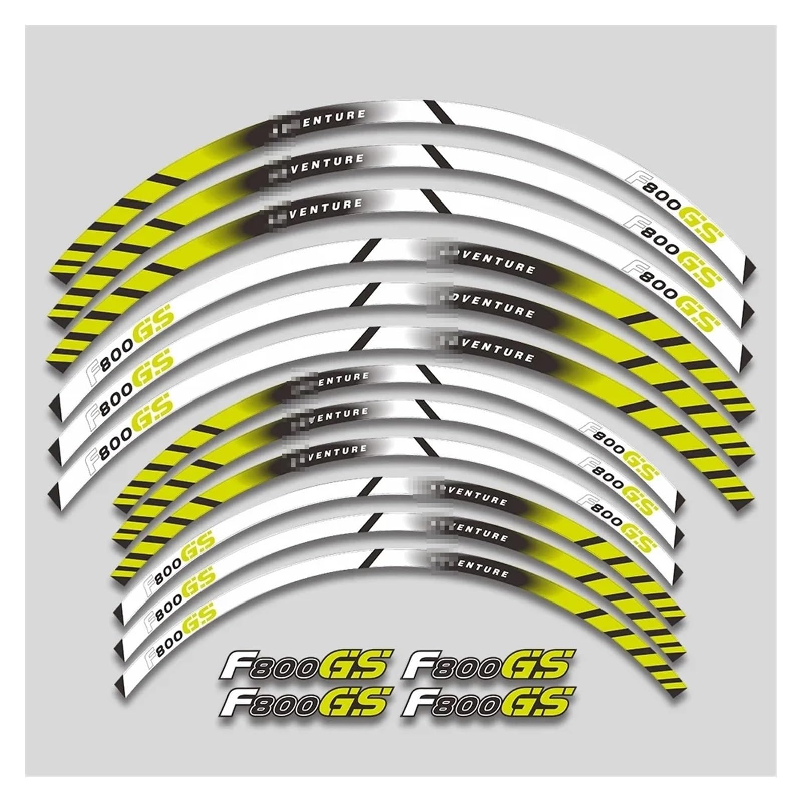 HBJzxlOK Für F800GS F 800GS F800 GS F 800 Gs Motorrad Räder Aufkleber Felge Reifen Reflektierende Streifen Dekorative Decals Set(Yellow White) von HBJzxlOK