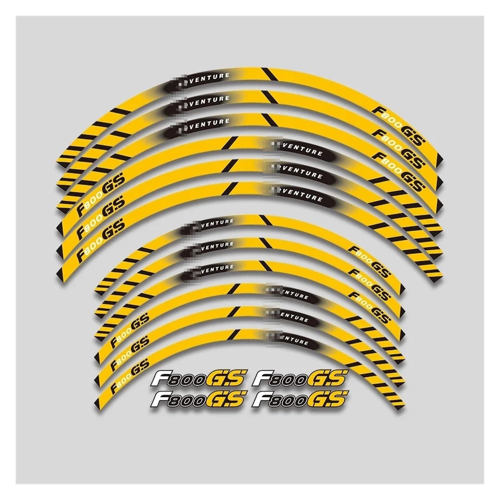 HBJzxlOK Für F800GS F800 F 800 GS Motorrad Räder Hub Aufkleber Felge Reflektierende Streifen Wasserdicht Aufkleber Band Set(Yellow A1) von HBJzxlOK