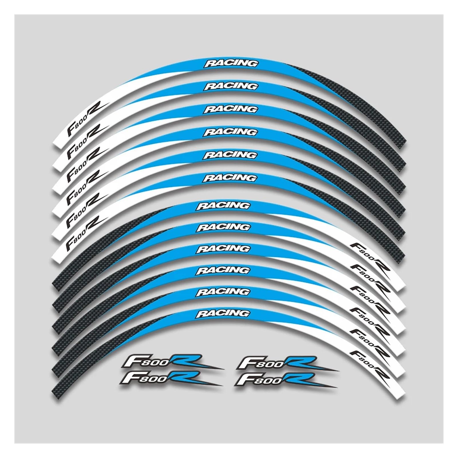 HBJzxlOK Für F800R F R800 R F800 R Motorrad Räder Aufkleber Reflektierende Streifen Band Felge Reifen Dekorative Aufkleber Set(3L A Bule) von HBJzxlOK