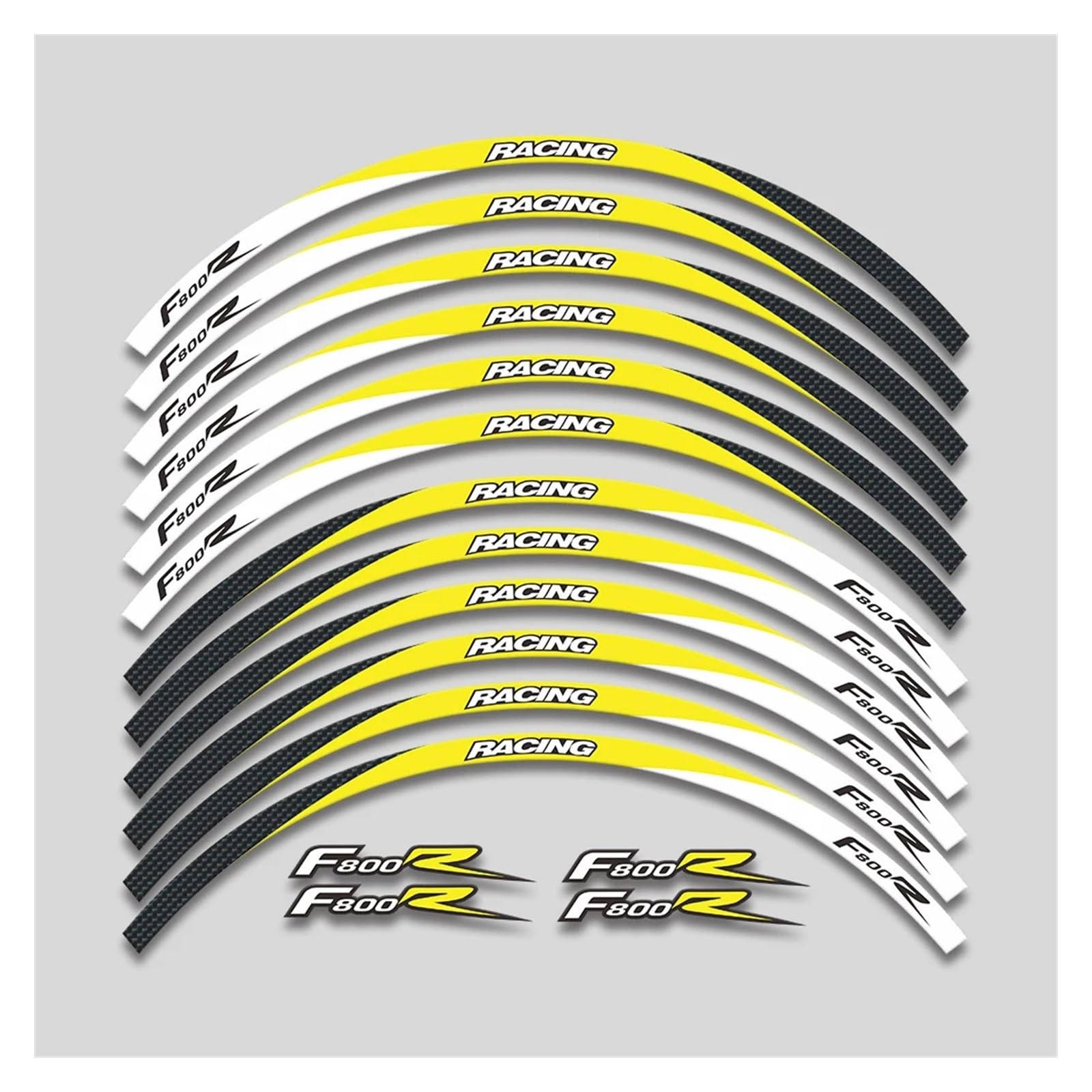 HBJzxlOK Für F800R F R800 R F800 R Motorrad Räder Aufkleber Reflektierende Streifen Band Felge Reifen Dekorative Aufkleber Set(3L A Yellow) von HBJzxlOK