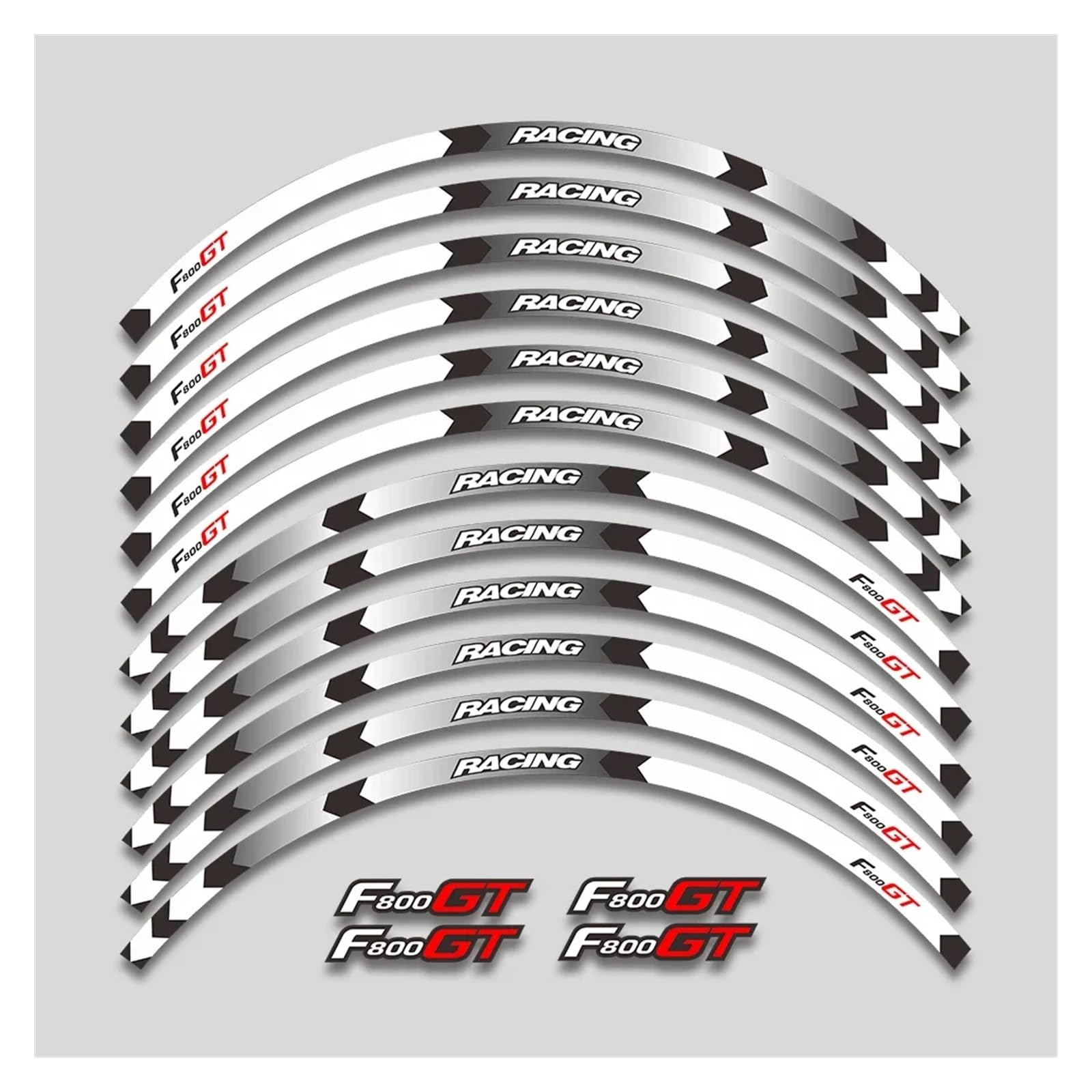 HBJzxlOK Für F800gt F 800gt F800 GT Motorrad Räder Aufkleber Felge Reifen Reflektierende Streifen Wasserdicht Dekorative Decals Set(1L A White) von HBJzxlOK