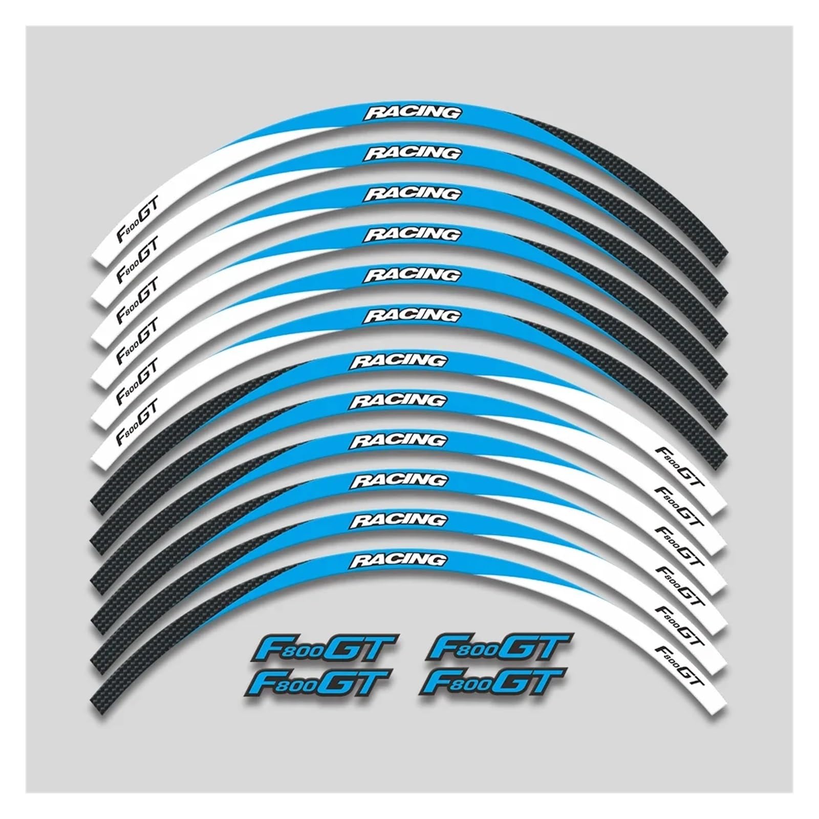 HBJzxlOK Für F800gt F 800gt F800 GT Motorrad Räder Aufkleber Felge Reifen Reflektierende Streifen Wasserdicht Dekorative Decals Set(3L A Bule) von HBJzxlOK