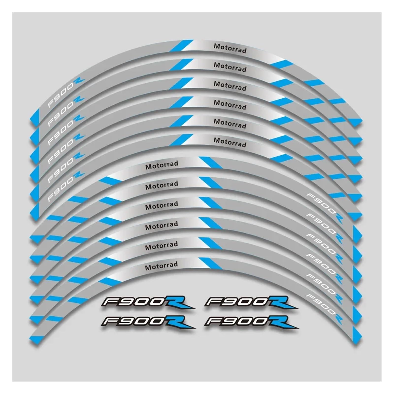 HBJzxlOK Für F900R F900 RF 900 R F900r Motorrad Räder Aufkleber Reflektierende Streifen Felge Reifen Wasserdicht Aufkleber Set(2L B Bule) von HBJzxlOK