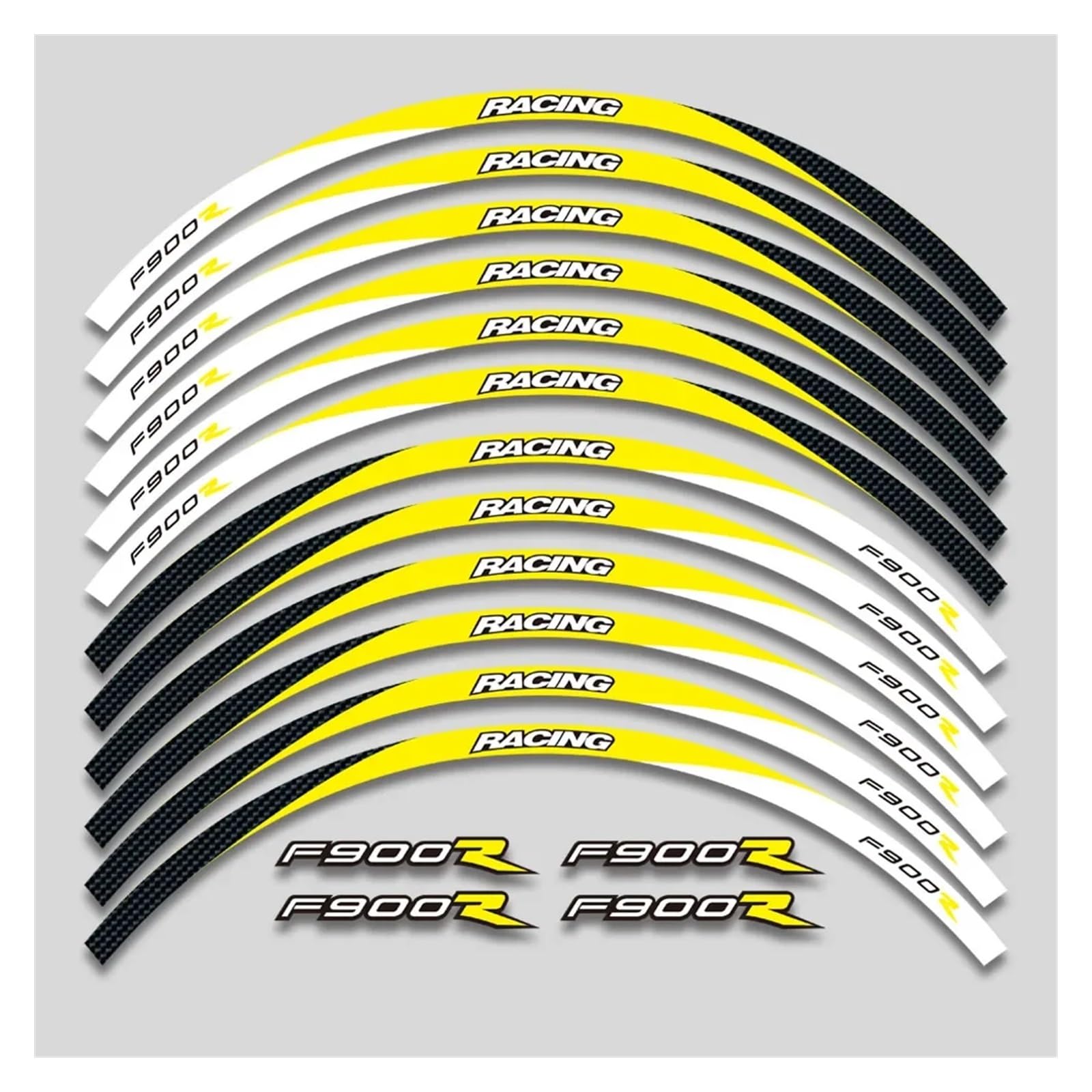 HBJzxlOK Für F900R F900 RF 900 R F900r Motorrad Räder Aufkleber Reflektierende Streifen Felge Reifen Wasserdicht Aufkleber Set(3L A Yellow) von HBJzxlOK