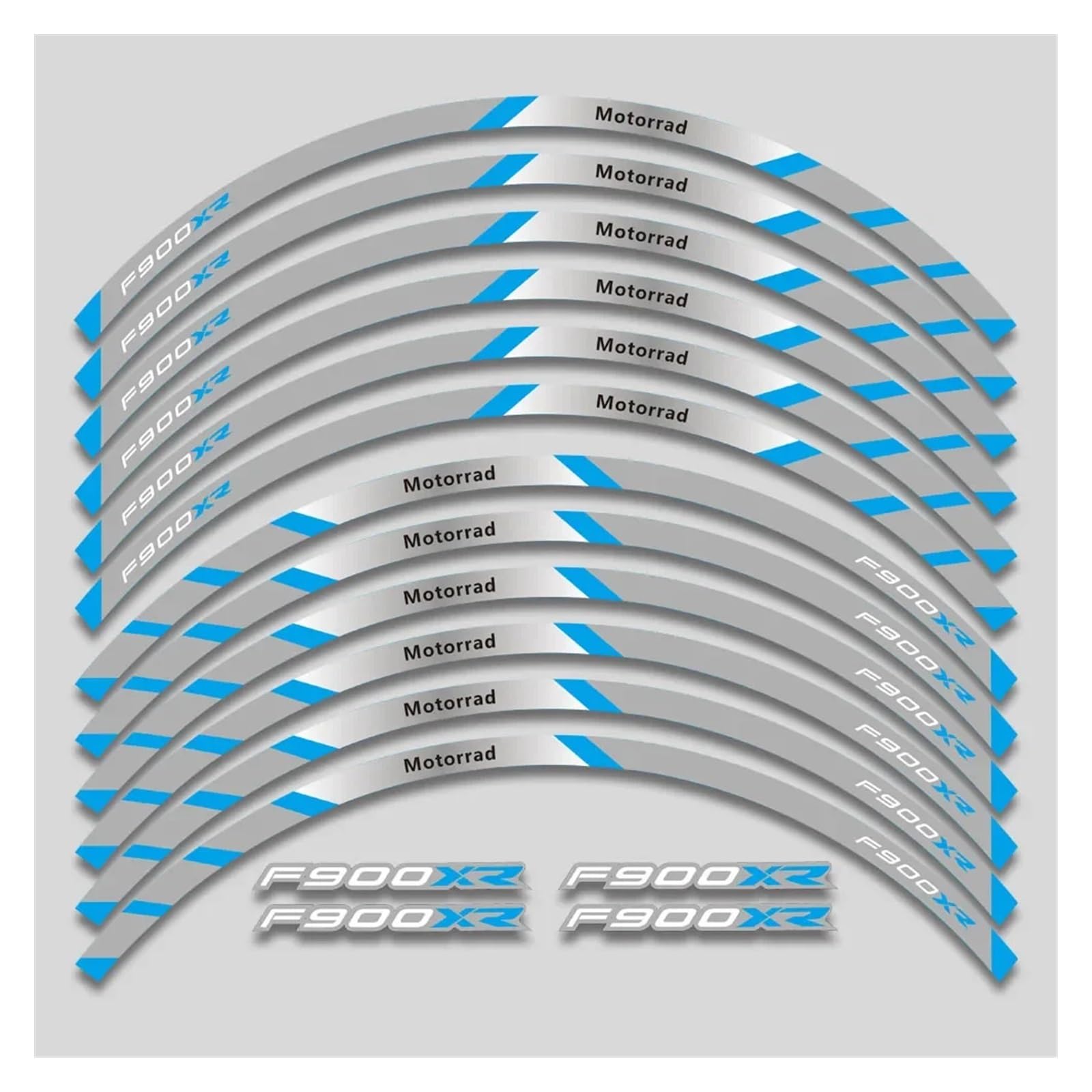 HBJzxlOK Für F900XR F900 XR F 900 XR F900xr Motorrad Räder Aufkleber Felge Reifen Reflektierende Streifen Wasserdicht Aufkleber Set(2L B Bule) von HBJzxlOK