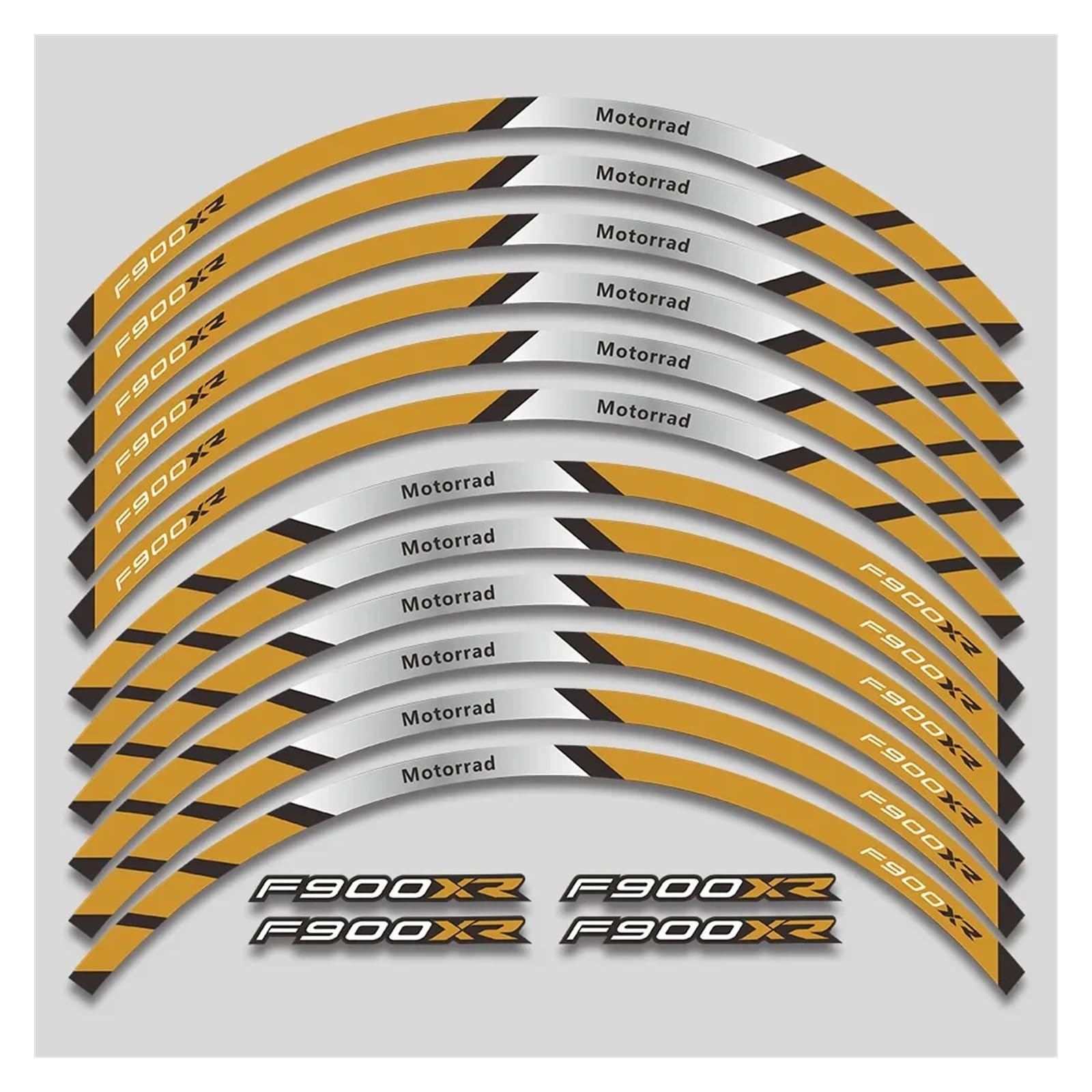 HBJzxlOK Für F900XR F900 XR F 900 XR F900xr Motorrad Räder Aufkleber Reflektierende Streifen Felge Reifen Dekorative Decals Set(2L A Brown) von HBJzxlOK