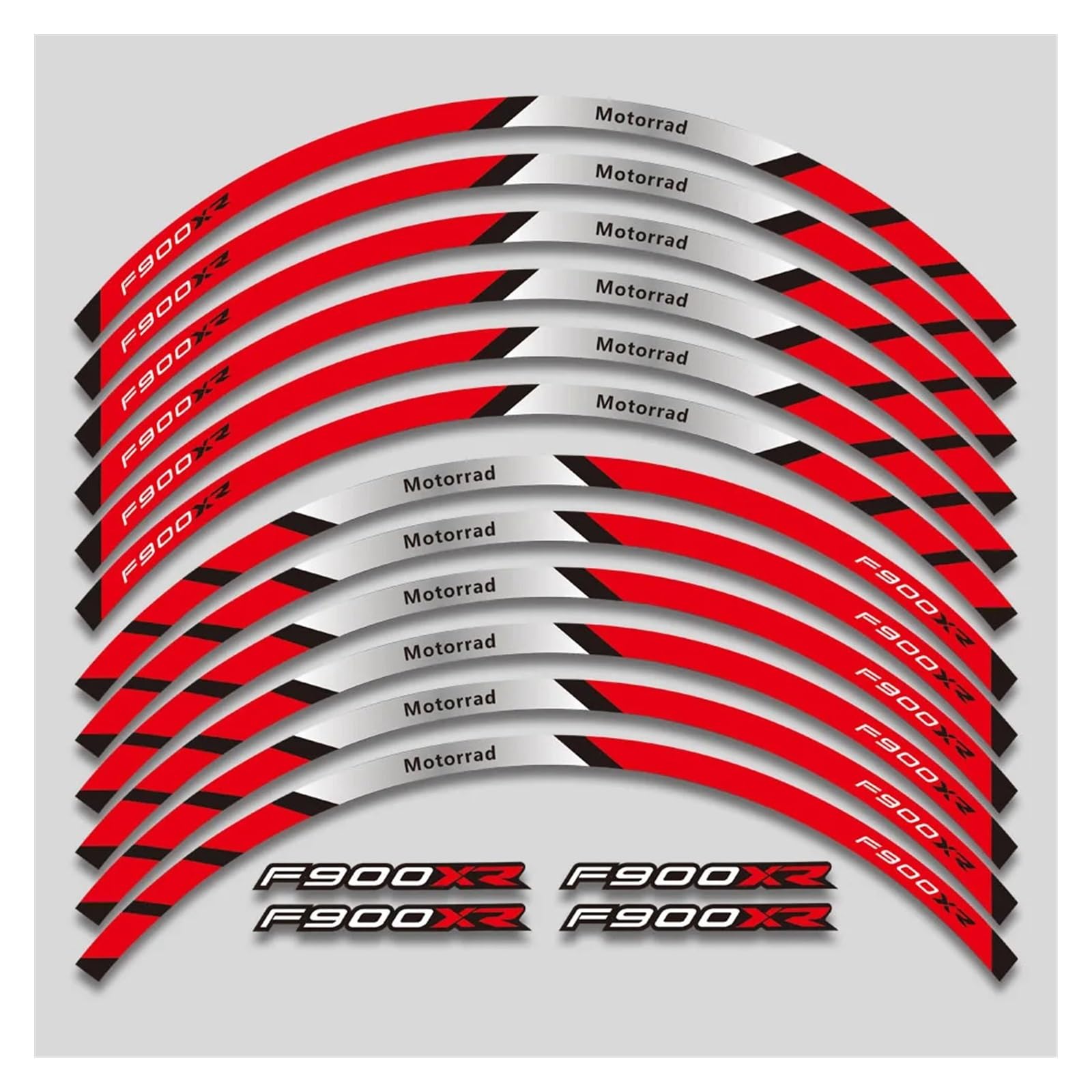 HBJzxlOK Für F900XR F900 XR F 900 XR F900xr Motorrad Räder Aufkleber Reflektierende Streifen Felge Reifen Dekorative Decals Set(2L A Red) von HBJzxlOK