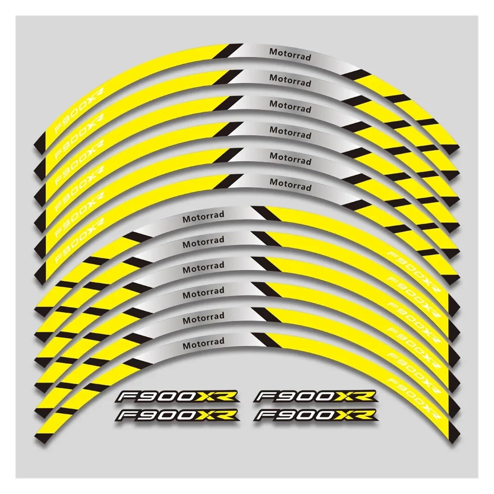 HBJzxlOK Für F900XR F900 XR F 900 XR F900xr Motorrad Räder Aufkleber Reflektierende Streifen Felge Reifen Dekorative Decals Set(2L A Yellow) von HBJzxlOK