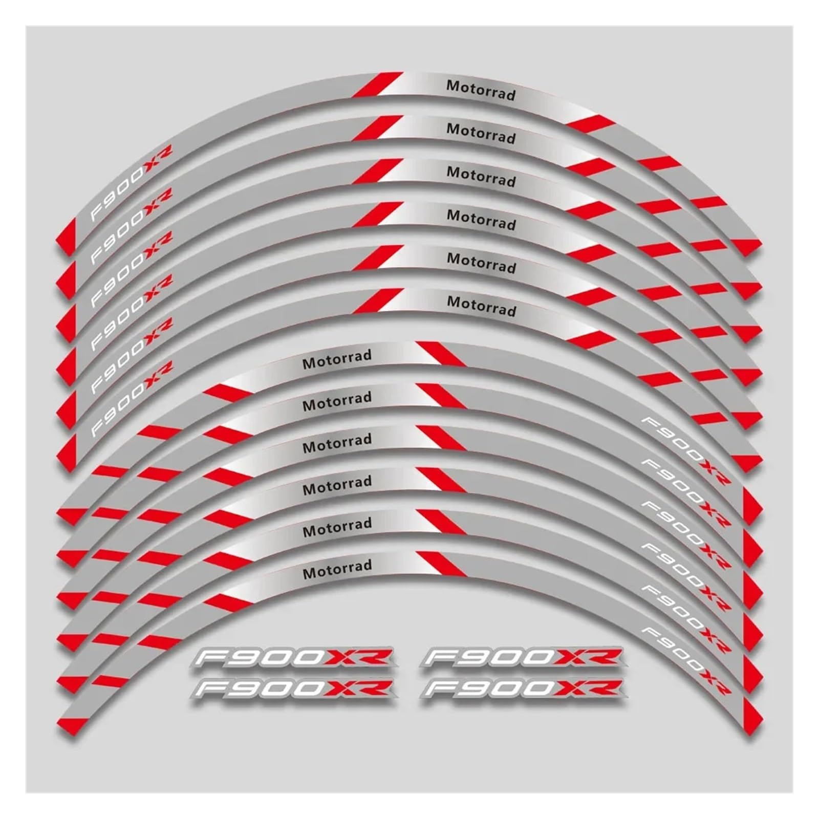 HBJzxlOK Für F900XR F900 XR F 900 XR F900xr Motorrad Räder Aufkleber Reflektierende Streifen Felge Reifen Dekorative Decals Set(2L B Red) von HBJzxlOK